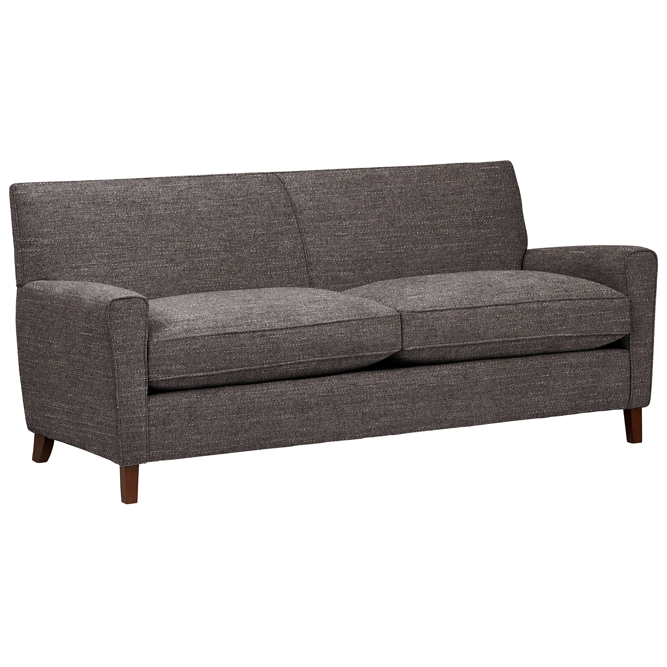 Amazon Brand – Rivet Lawson Mid-Century Modern Angled Leather Loveseat Sofa Couch, 78"W, Charcoal
