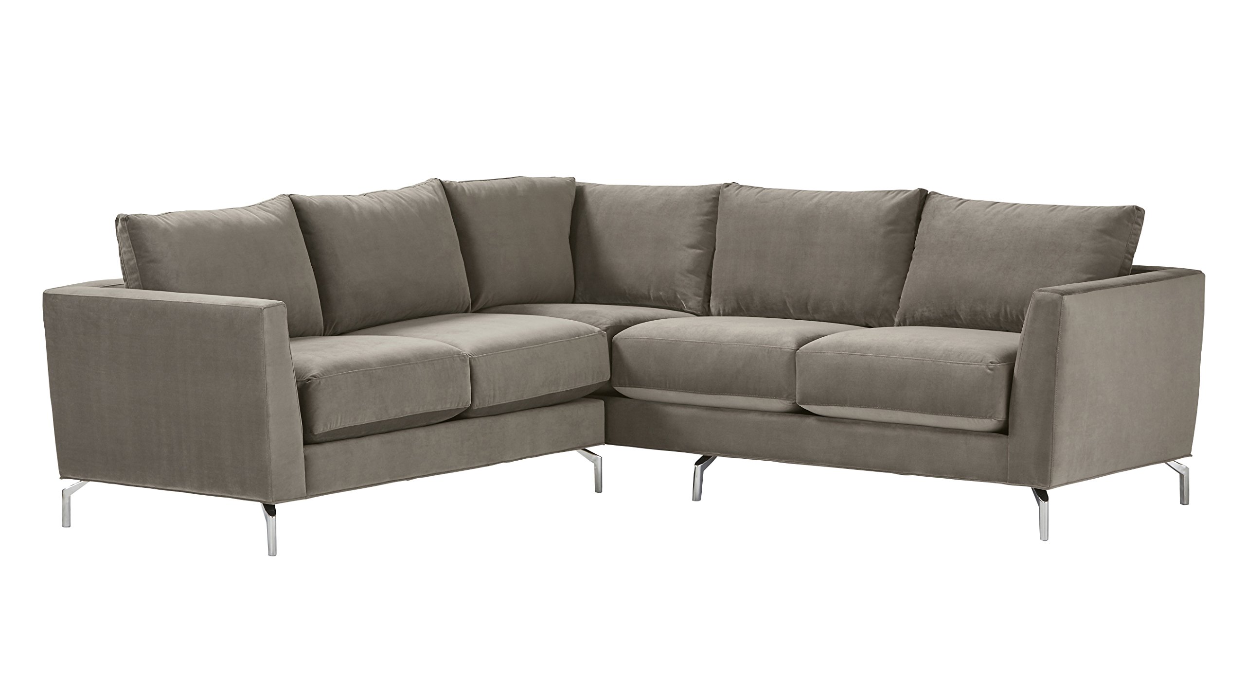 Amazon Brand – Rivet Emerly Modern Sectional Sofa, 96"W, Pewter