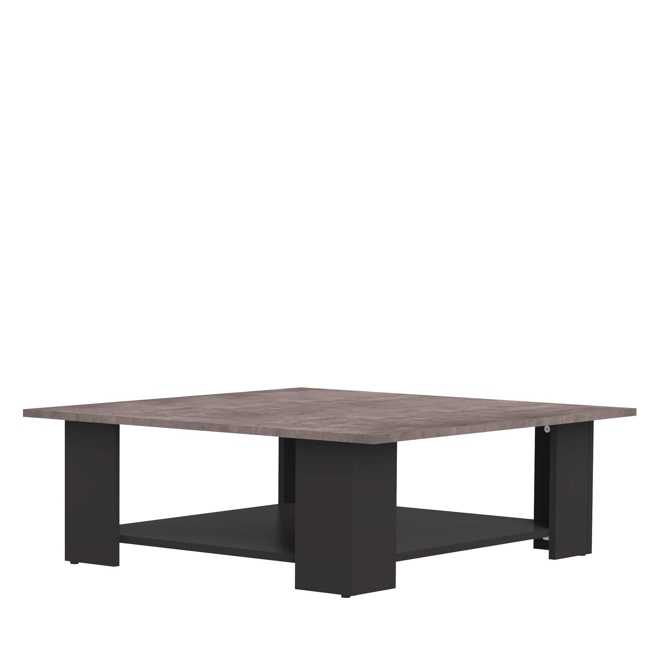 Marca Amazon - Movian Taro - Mesa de centro, 67 x 67 x 30.5 cm (largo x ancho x alto), negro y efecto hormigón