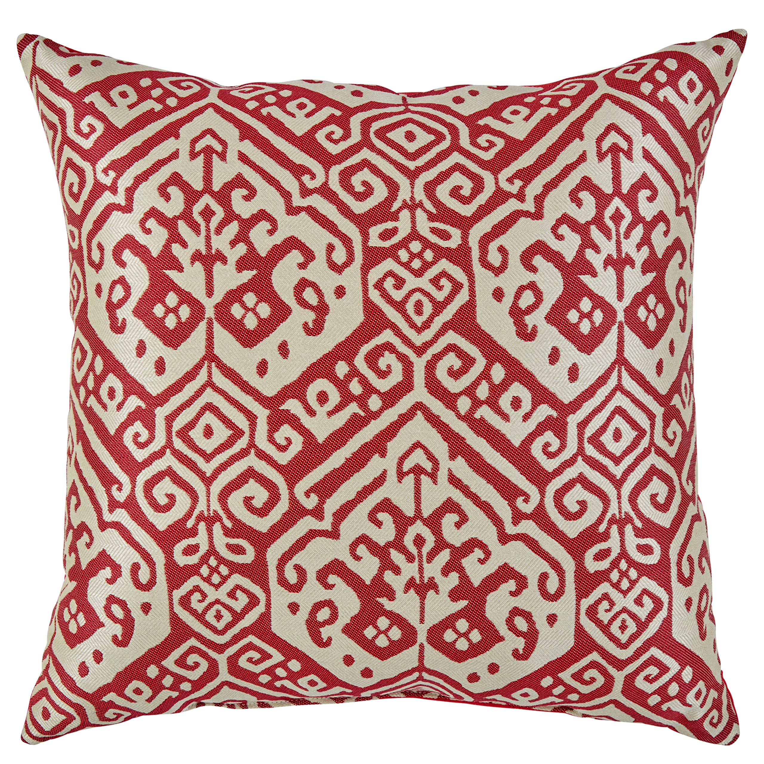 Amazon Brand – Stone & Beam Classic Outdoor Patterened Throw Pillow - 20 x 20 Inch, Antique Red
