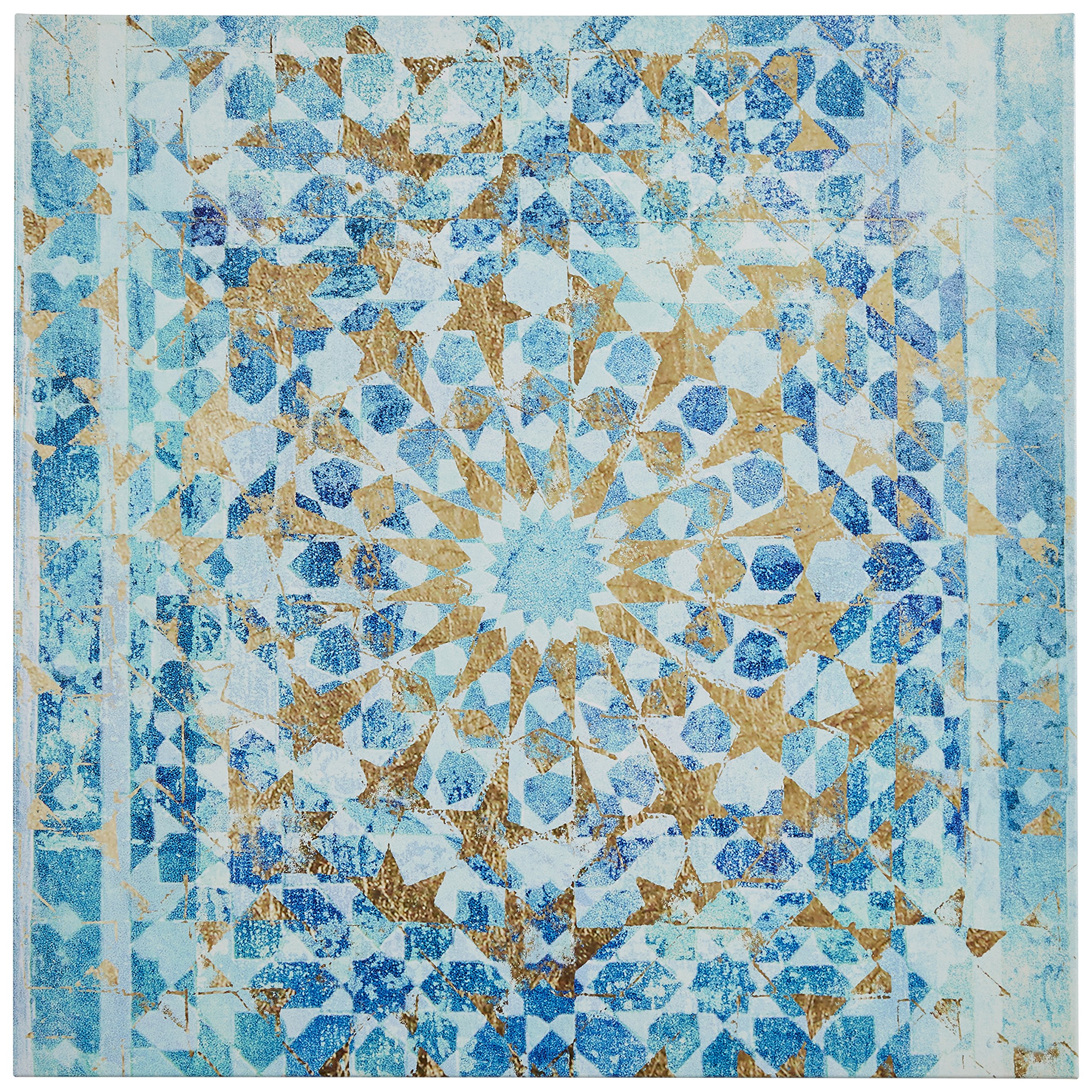 Amazon Brand – Rivet Turquoise Blue Mandala Canvas Print Wall Art, 16" x 16"