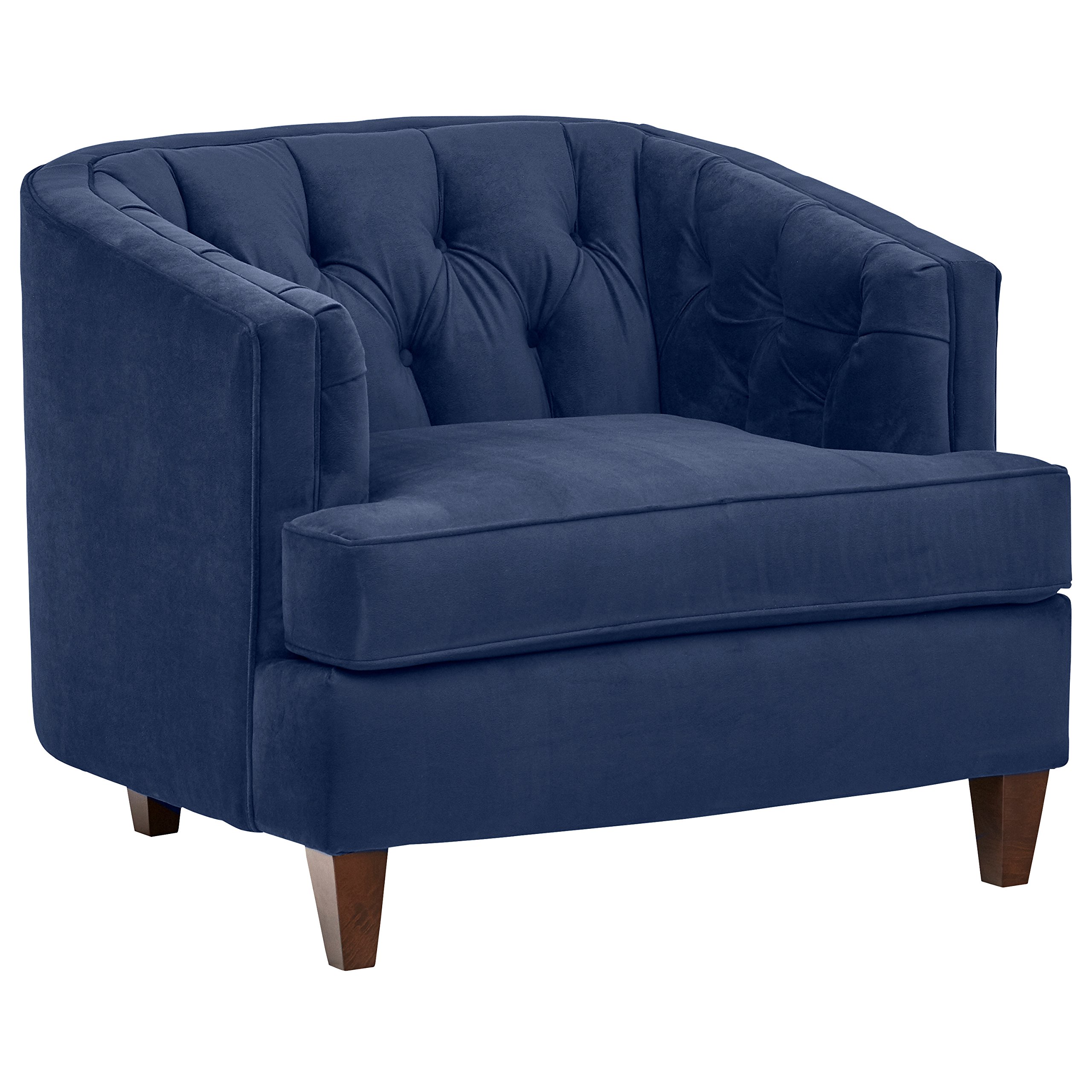 Amazon Brand – Stone & Beam Leila Velvet Tufted Chair, 44"W, Navy Blue