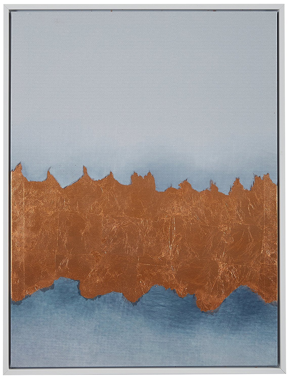 Amazon Brand – Rivet Copper Metallic Foil Canvas Print Wall in White Frame, 31.75" x 41.75"