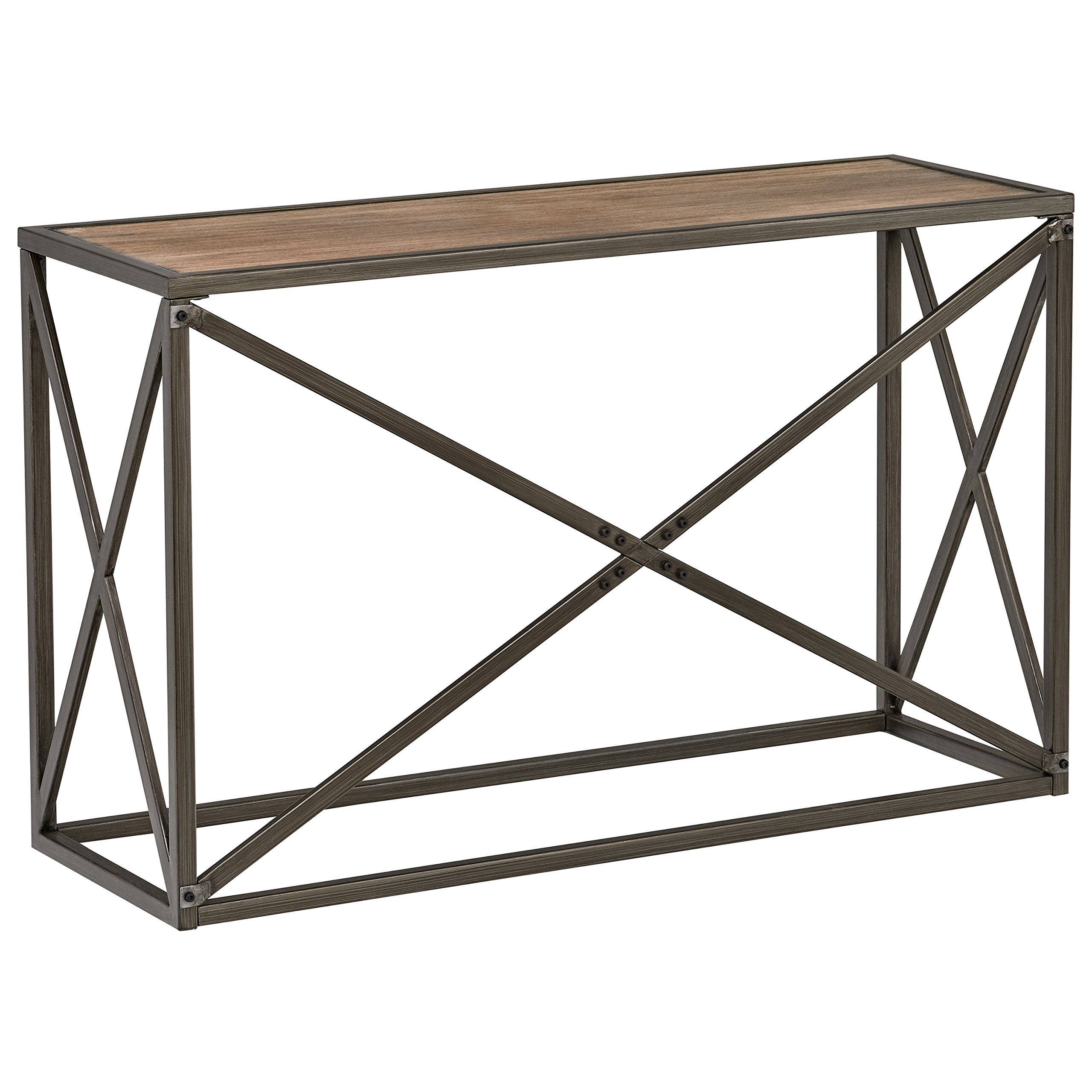Amazon Brand – Stone & Beam Roland Metal X-Frame Console Hallway Table, 24" W, Pine