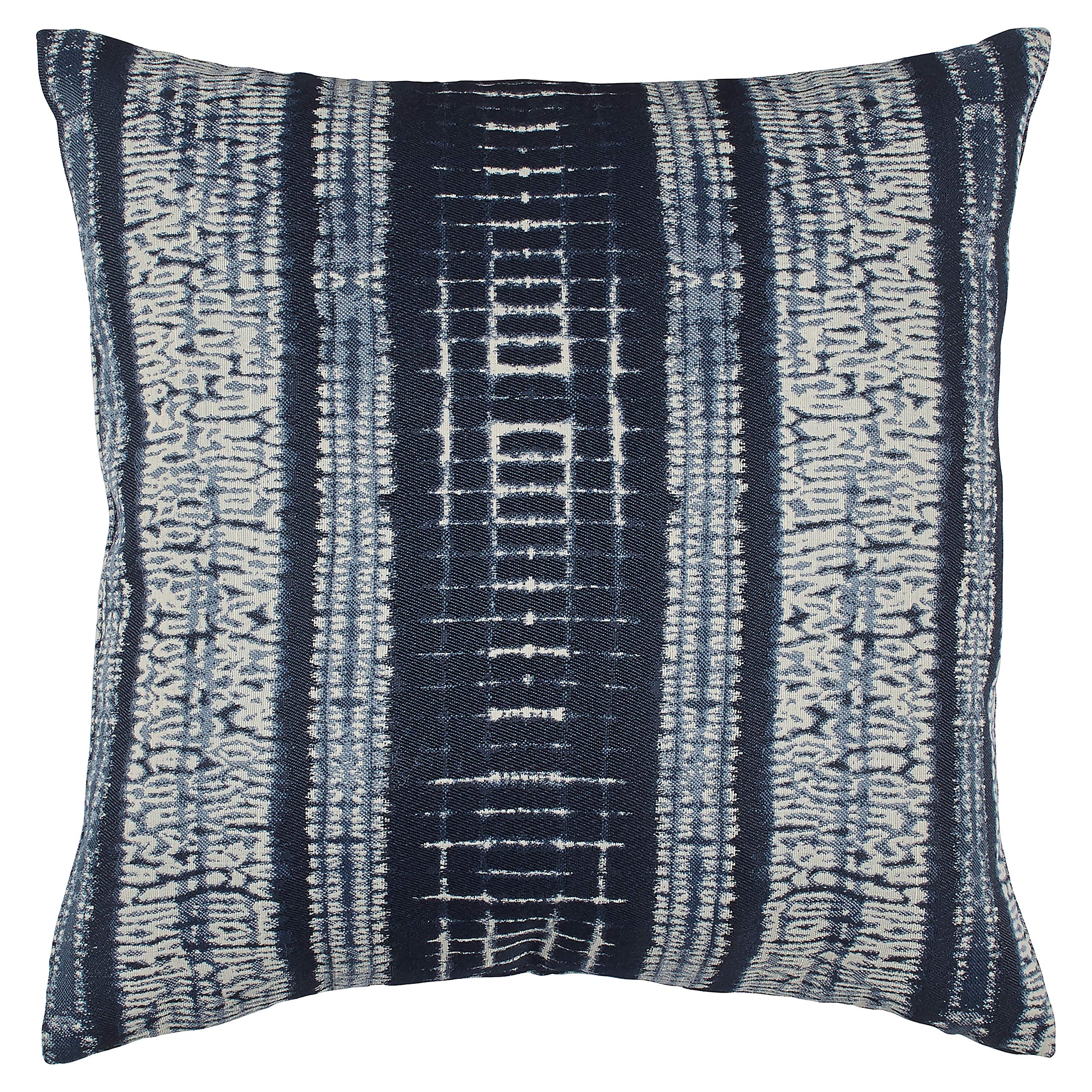 Amazon Brand – Stone & Beam Yard-Dyed Shibori Decorative Throw Pillow Cover, 17" x 17", Blue