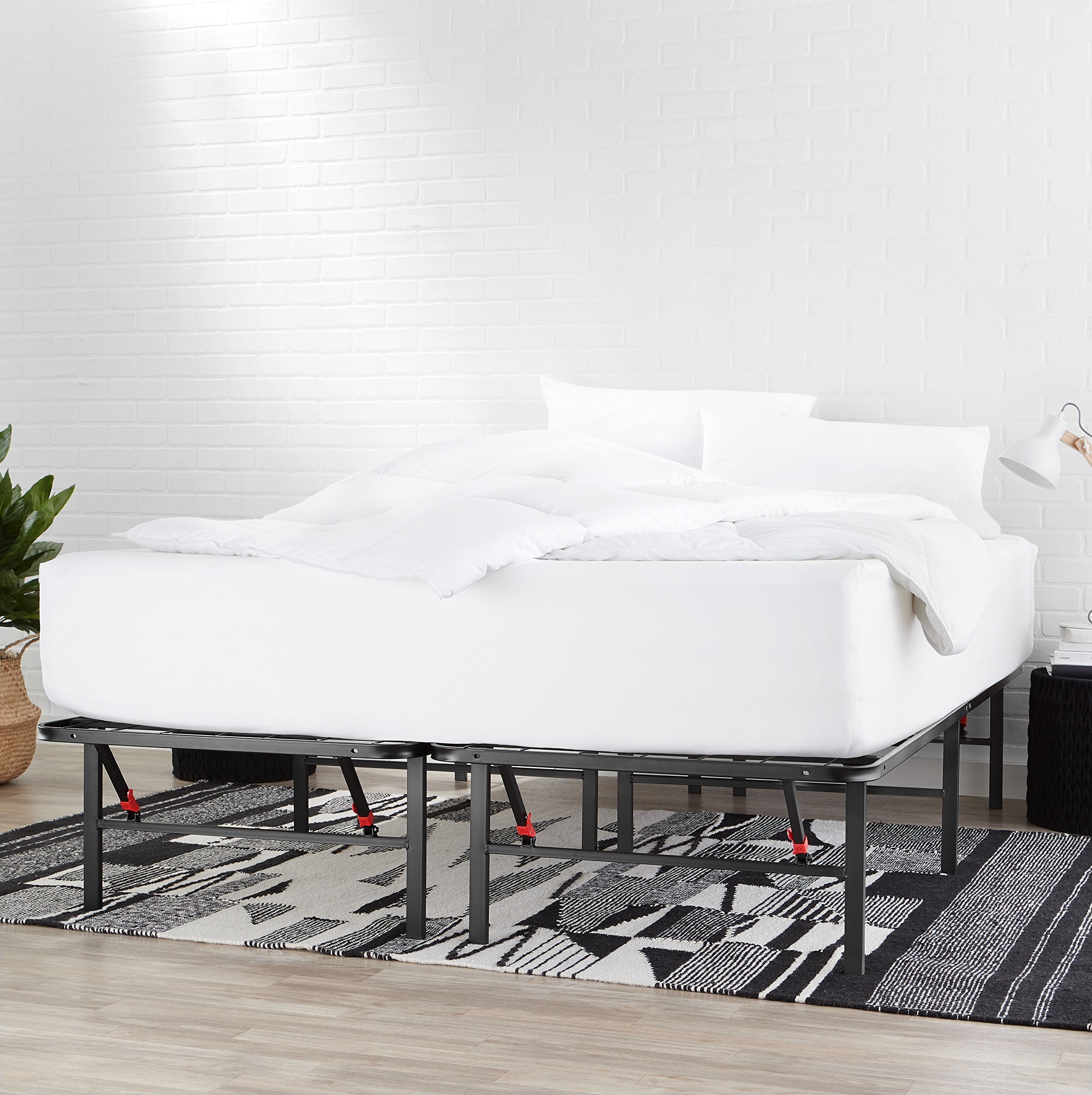 AmazonBasics Foldable, 14" Metal Platform Bed Frame with Tool-Free Assembly, No Box Spring Needed - King