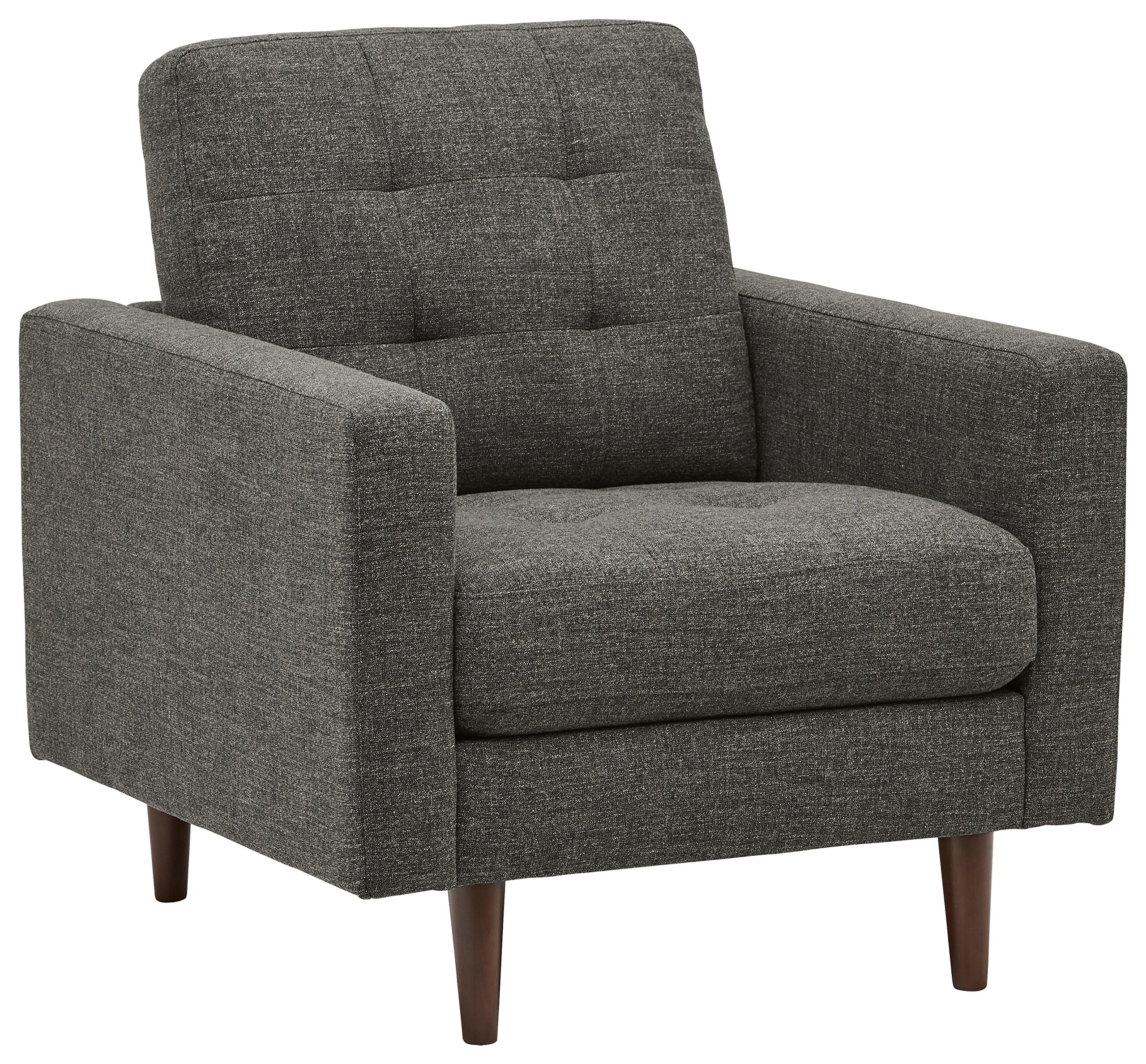 Amazon Brand – Rivet Cove Modern Tufted Accent Chair with Tapered Legs, Mid-Century, 32.7"W, Dark Grey