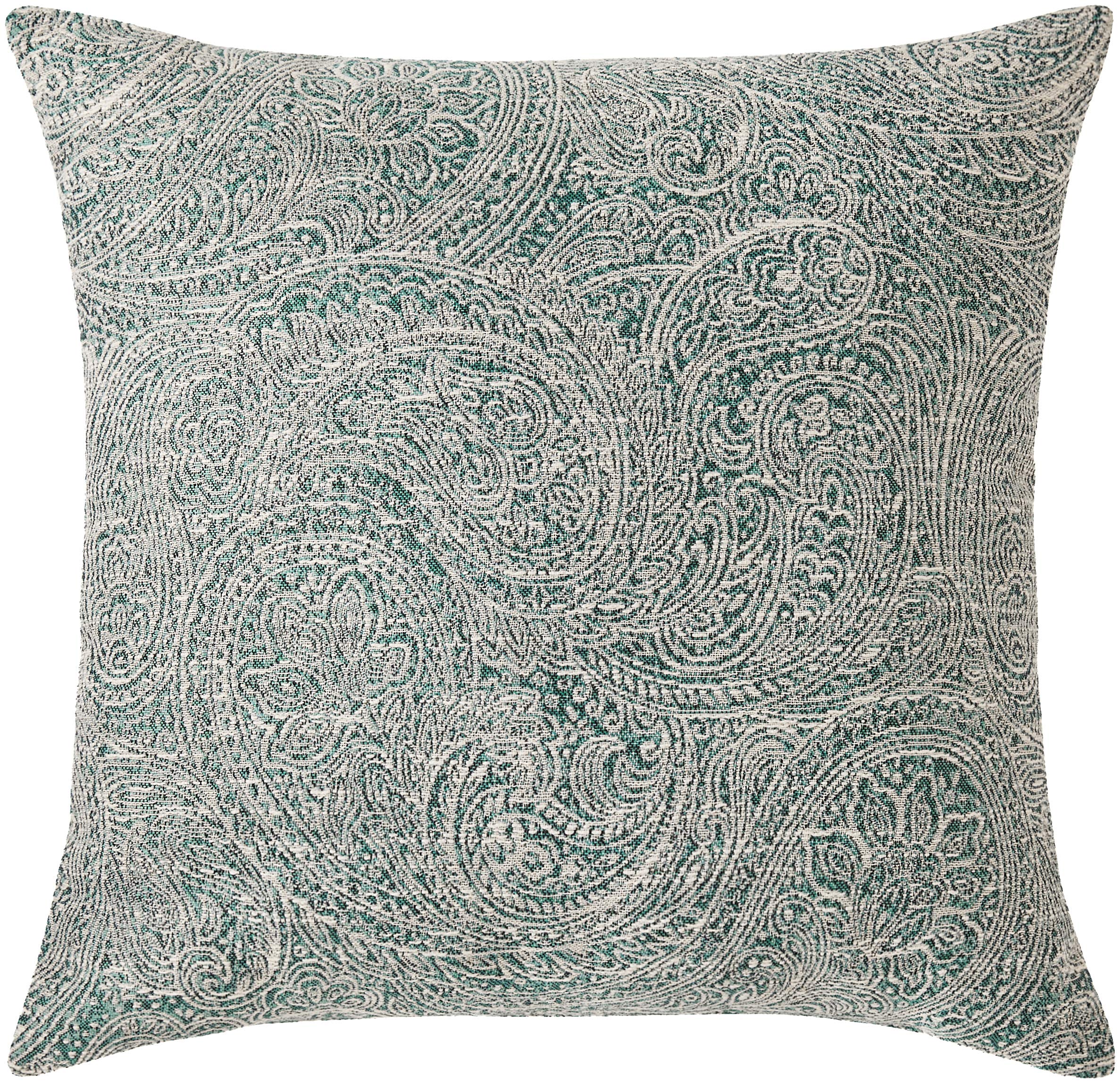 Amazon Brand – Ravenna Home Classic Paisley Throw Pillow - 17 x 17 Inch, Aqua