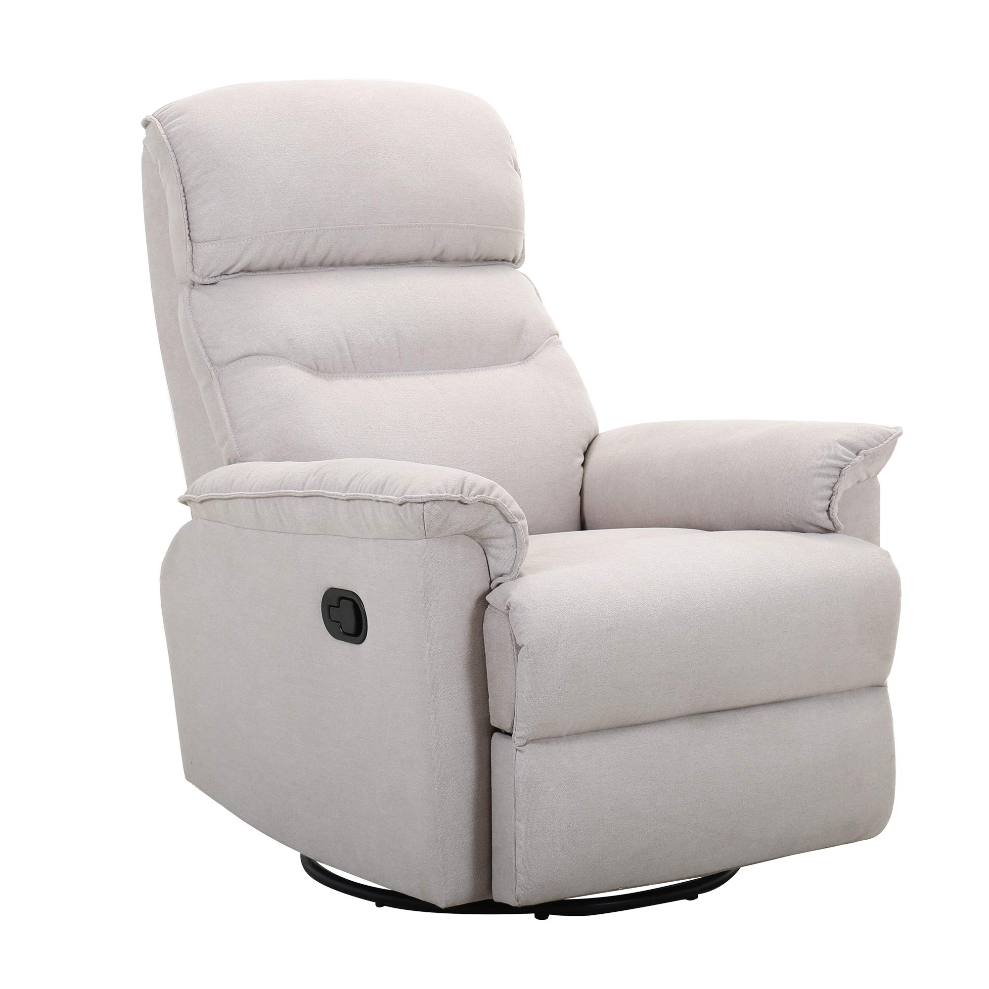 Amazon Brand – Ravenna Home Pull Recliner with Rotating 360 Swivel Glider, Living Room Chair, Fabric, Beige