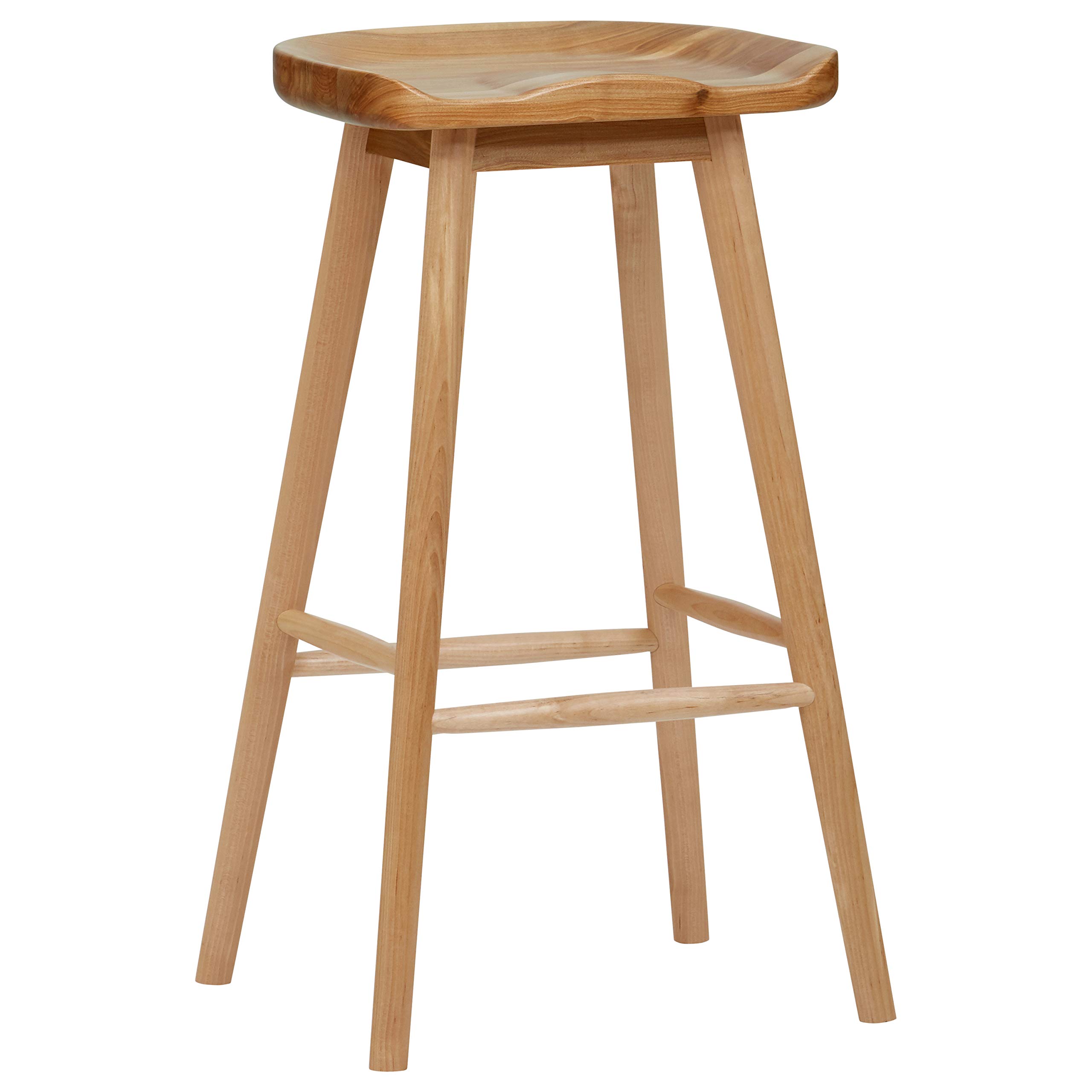 Amazon Brand – Rivet Modern Wood Kitchen Counter Barstool, 29.5"H, Natural Finish