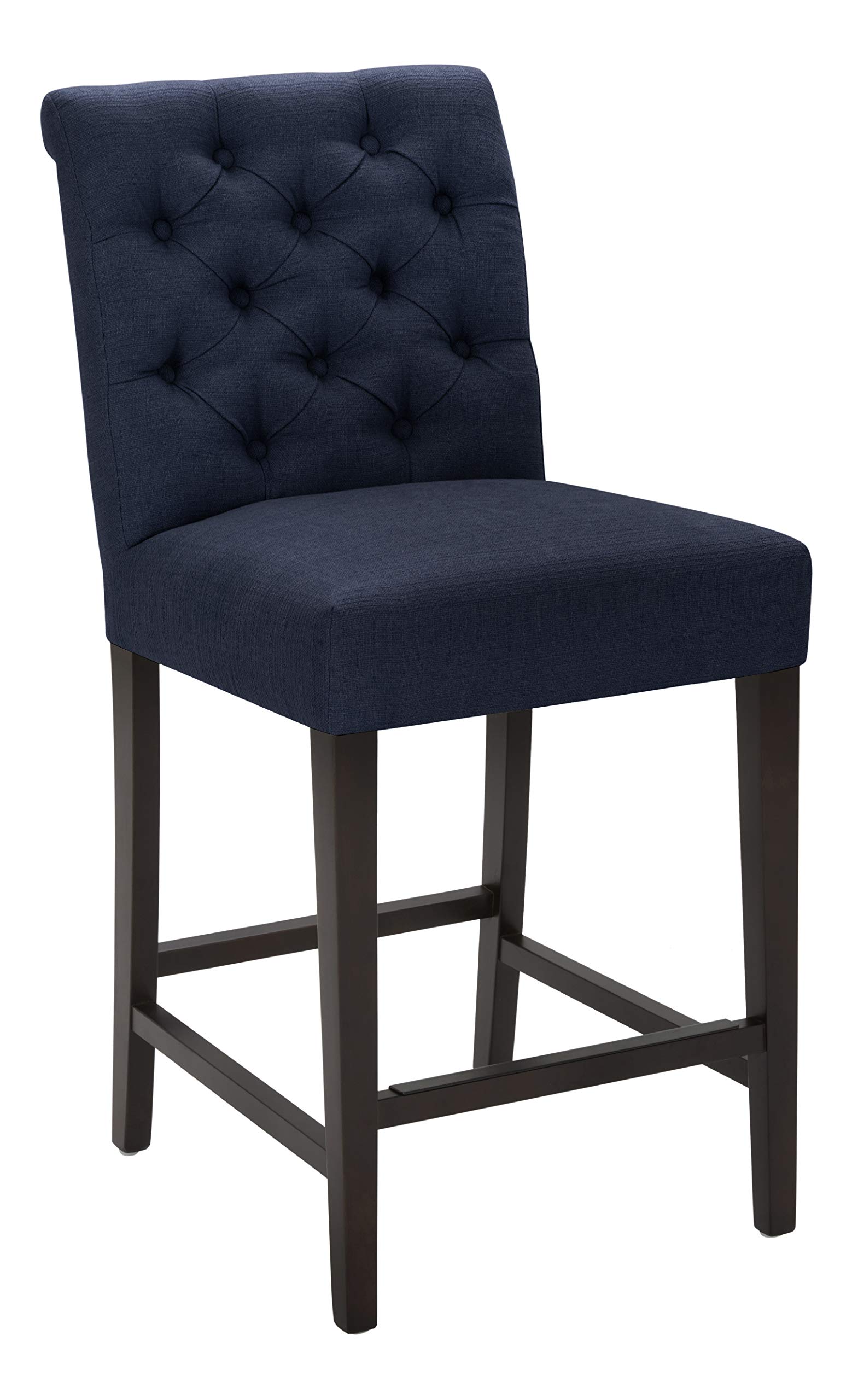 Amazon Brand – Stone & Beam Carson Woven Tufted Counter Height Kitchen Stool, 41"H, Navy