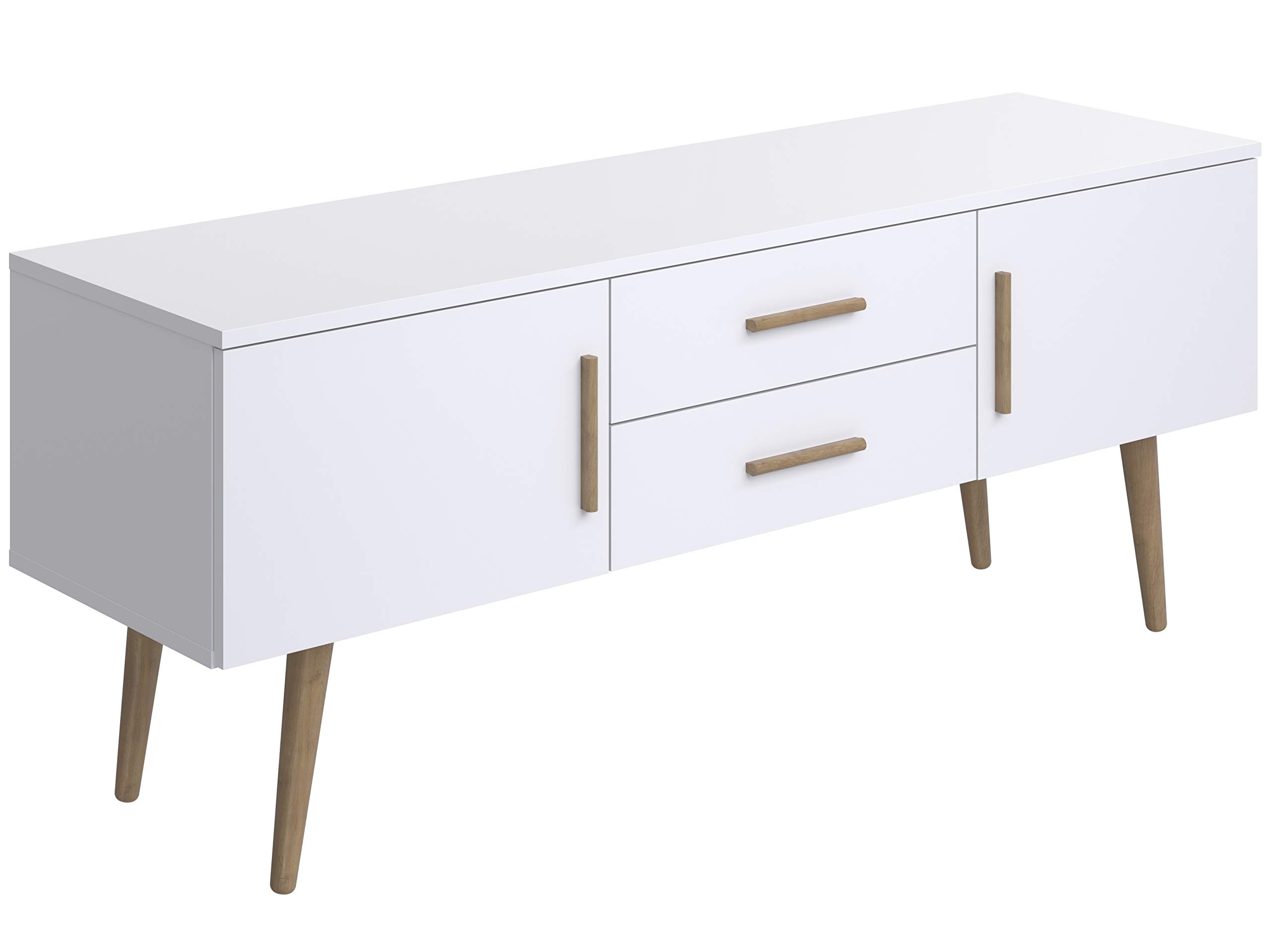 Amazon Brand - Movian Adour 2-Door 2-Drawer TV Stand, 140 x 40 x 56cm, White