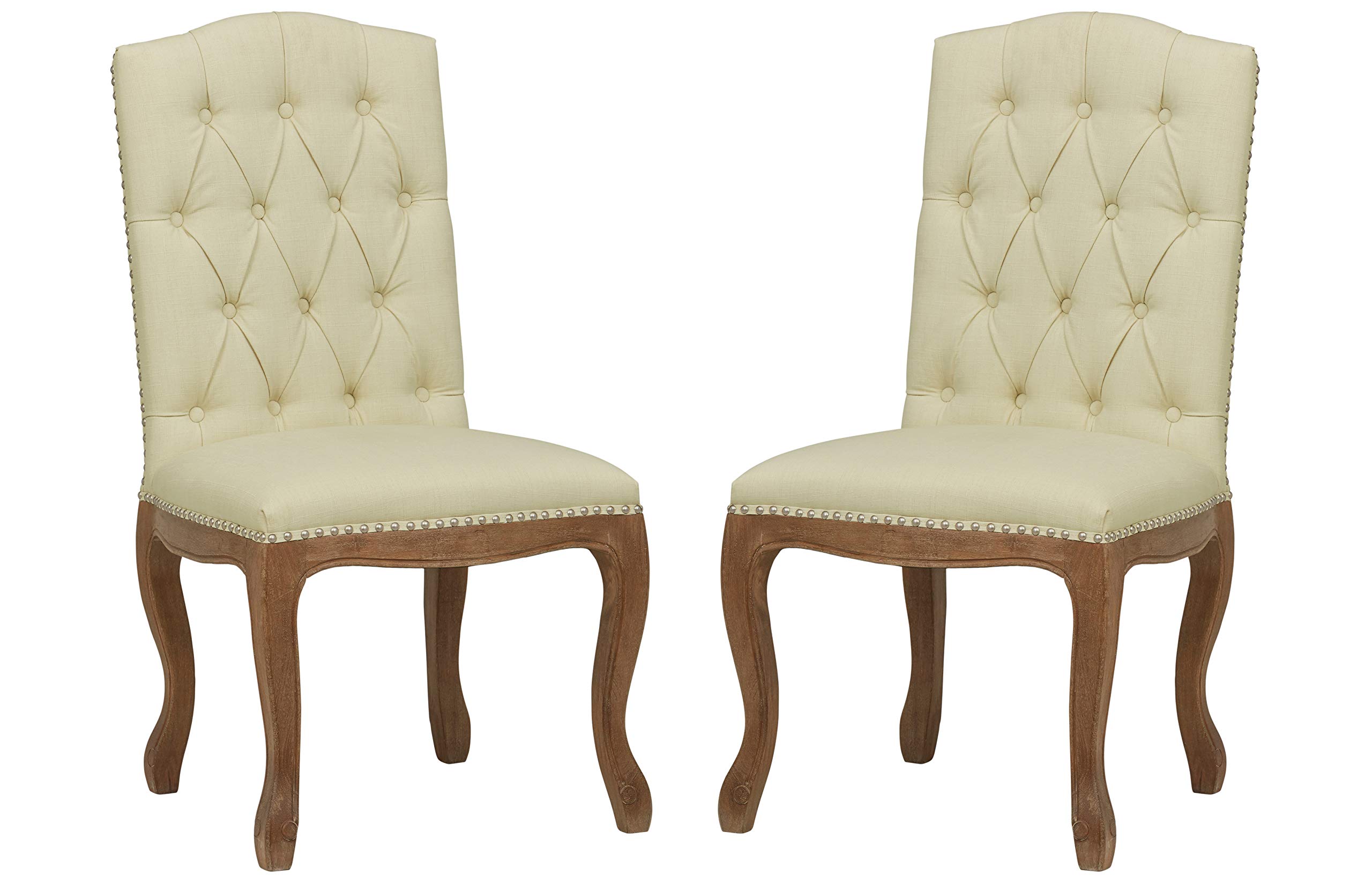 Amazon Brand – Stone & Beam Leonardo Dining Room Kitchen Chair, 41.5 Inch Height, Set of 2, Ivory