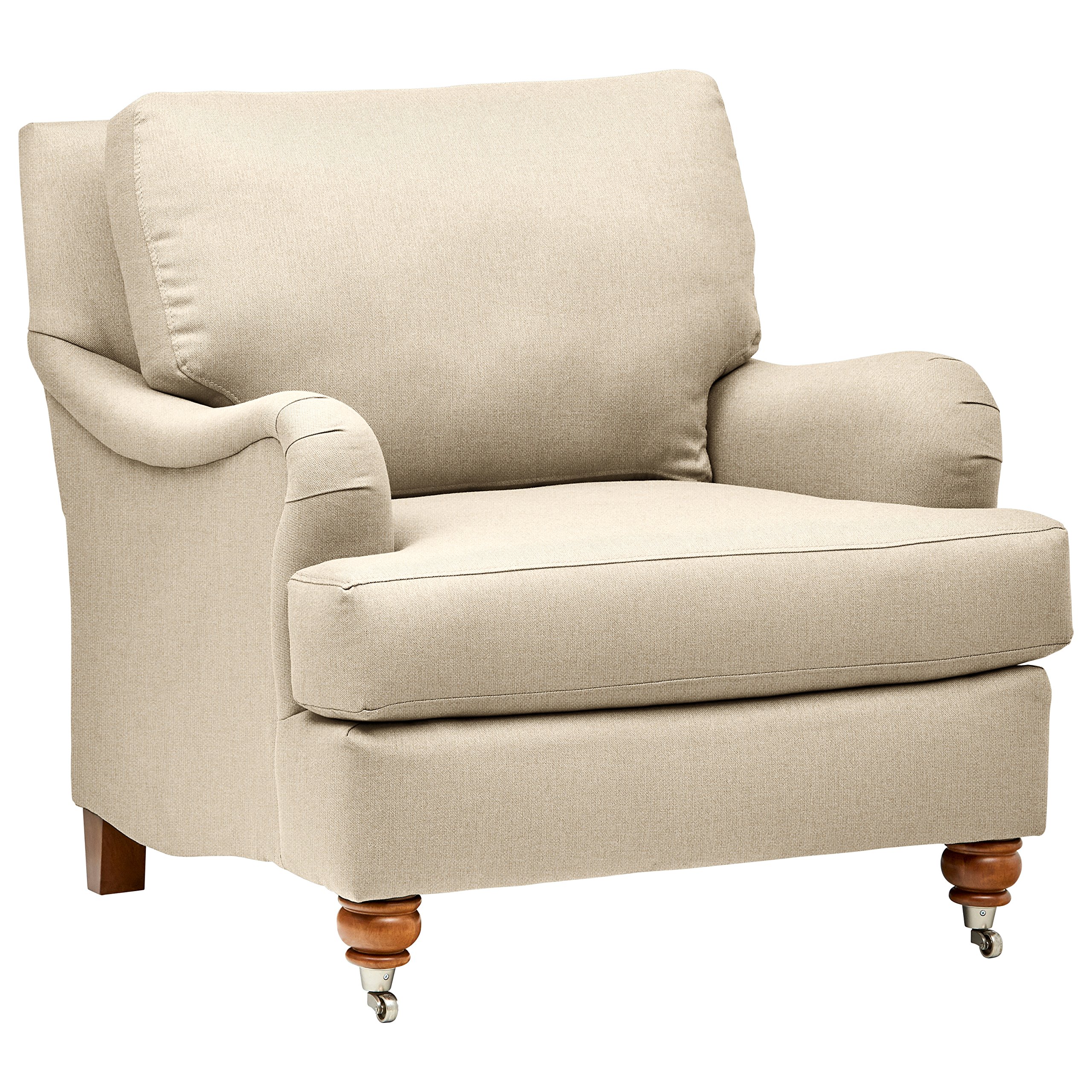 Amazon Brand – Stone & Beam Brandeberry Farmhouse Charles of London Accent Chair, 38"W, Sand