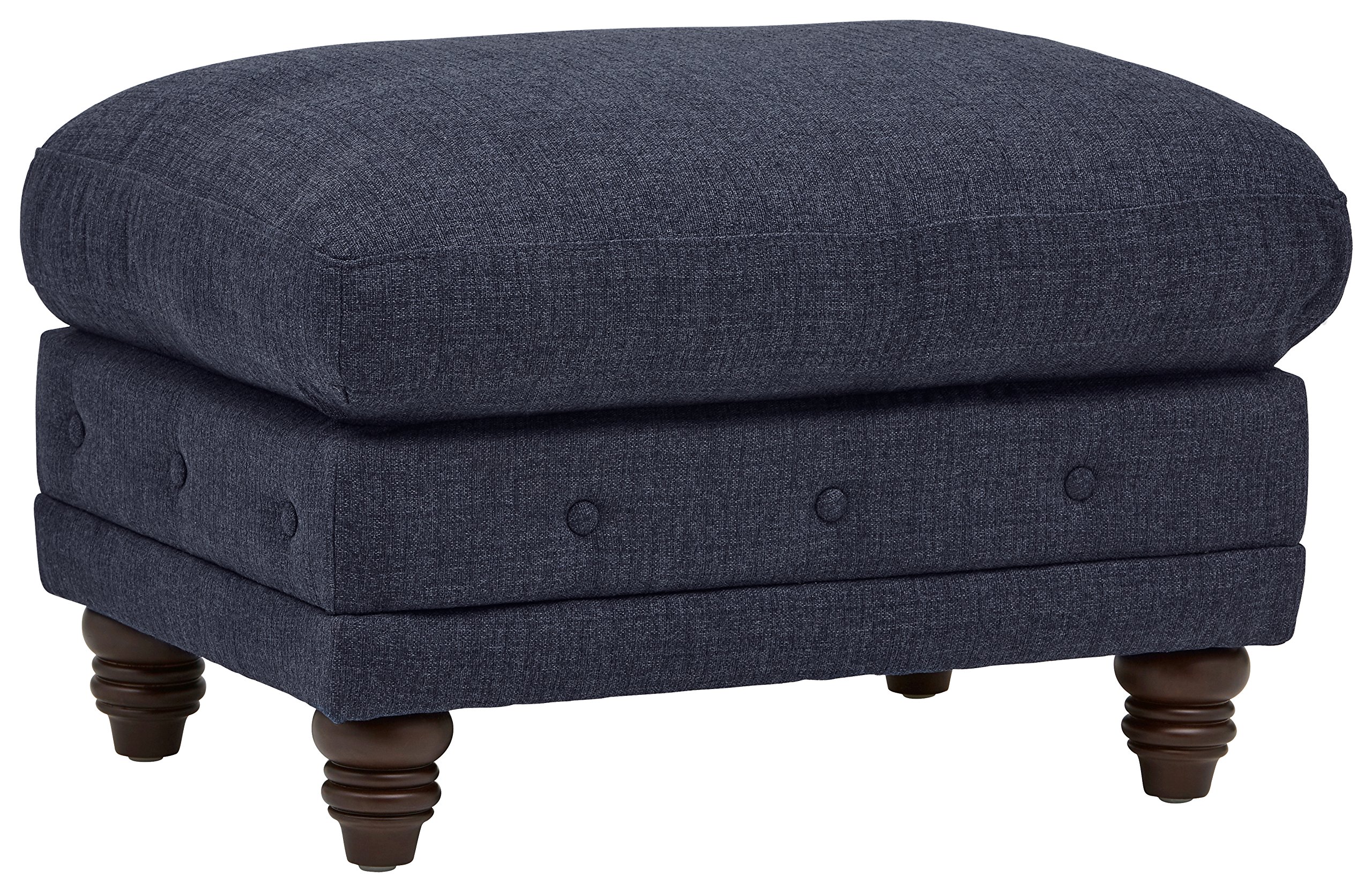 Amazon Brand – Stone & Beam Bradbury Chesterfield Modern Tufted Ottoman, 30.3"W, Navy