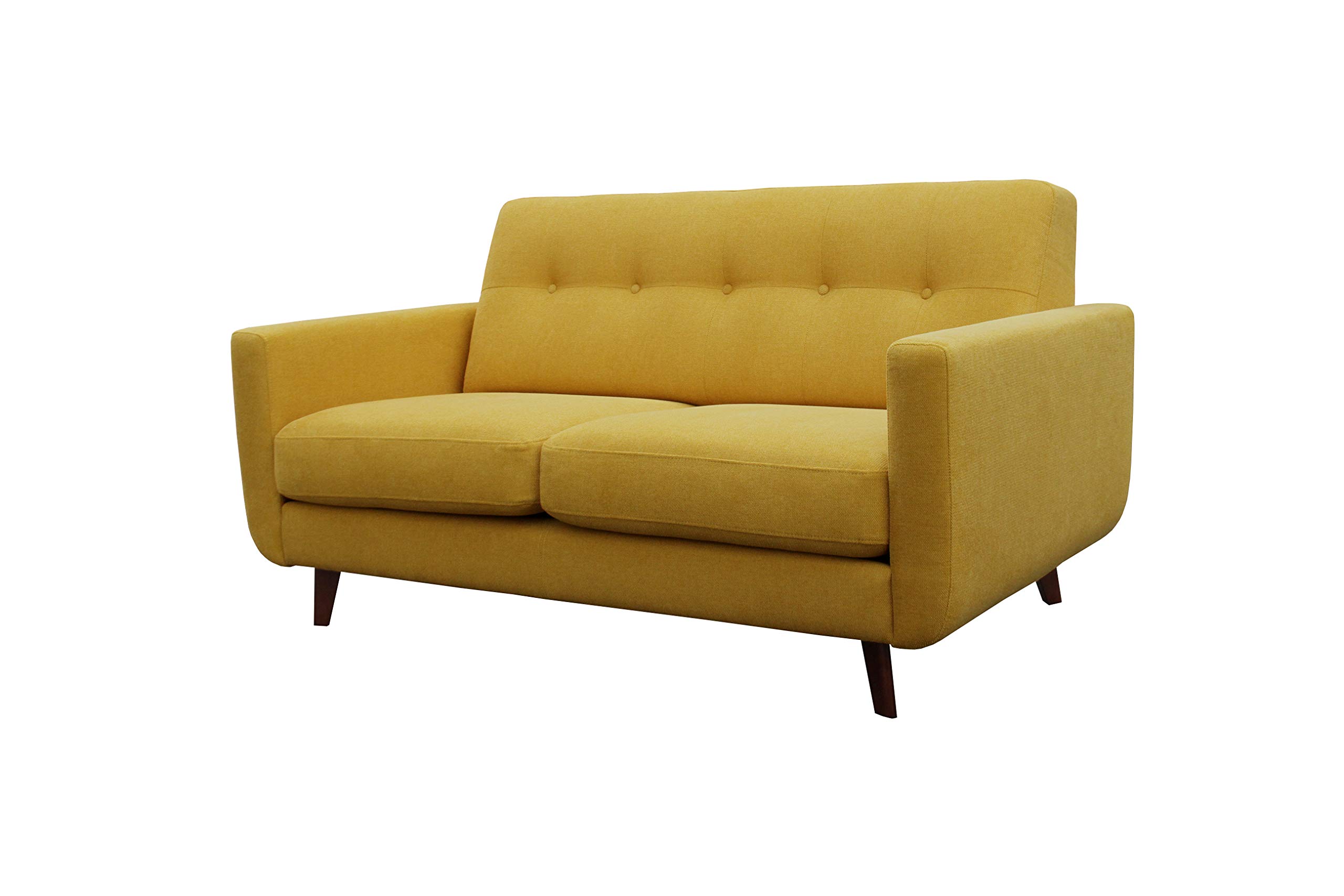 Amazon Brand – Rivet Sloane Mid-Century Modern Loveseat with Tufted Back, 64.2"W, Yellow