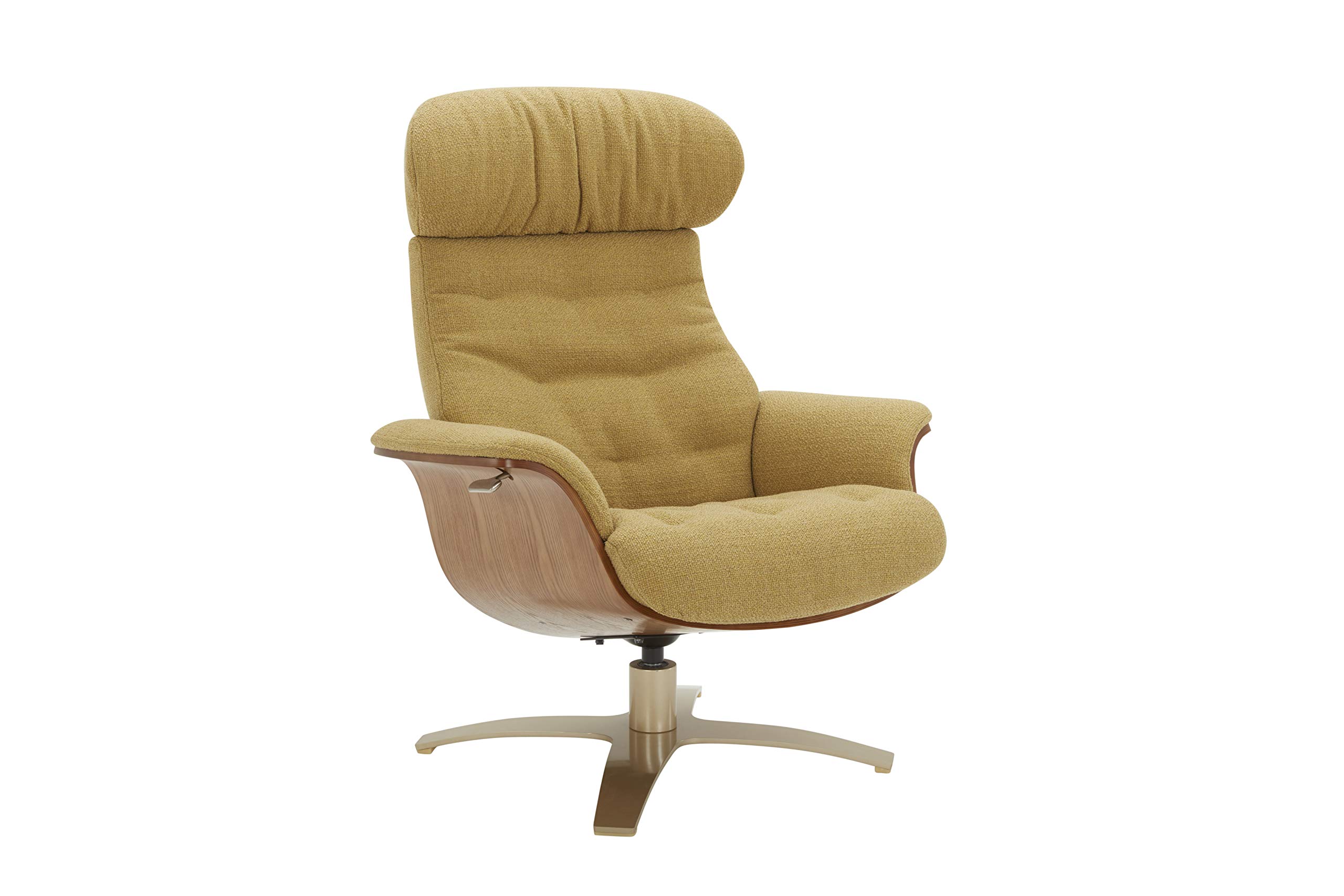 Amazon Brand – Rivet Olander Mid-Century Modern Recliner Chair with a Swivel Base, 31.1"W, Lemongrass