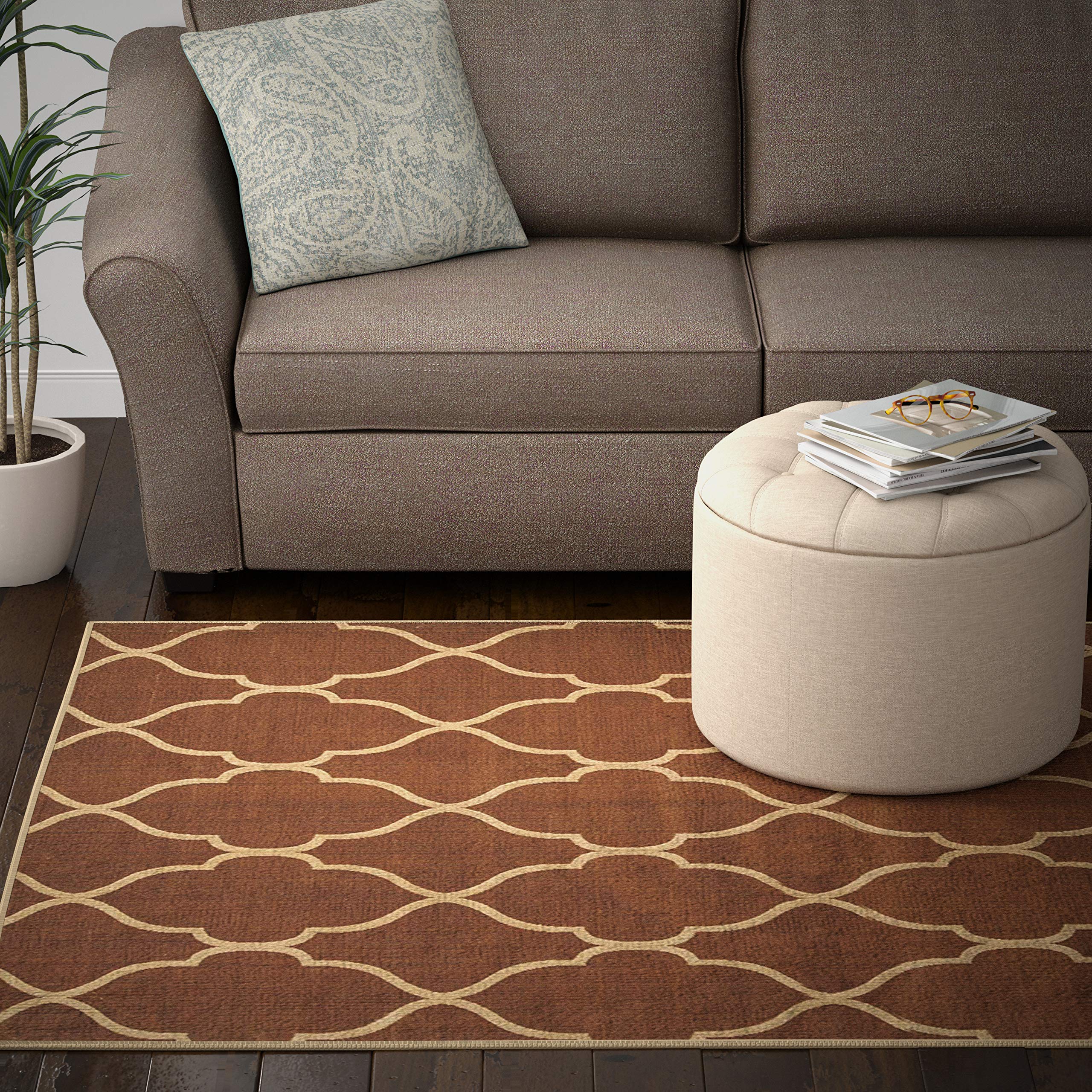 Ravenna Home Baron Rug, 5'W x 7'6"L, Fine Lattice Design