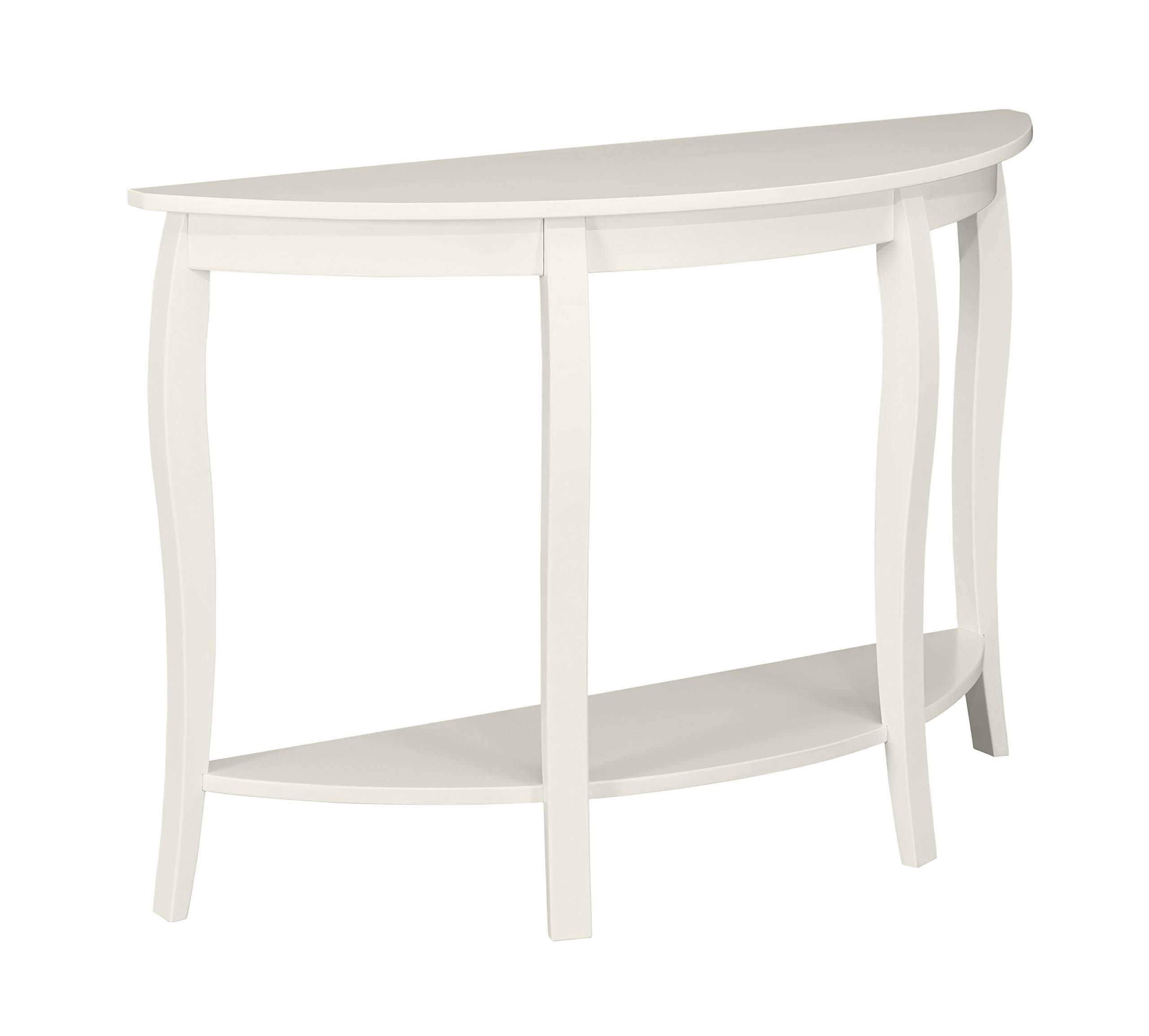 Amazon Brand – Ravenna Home Anne Marie Half-Moon Storage Curved Leg Console Entry Table, 48"W, White