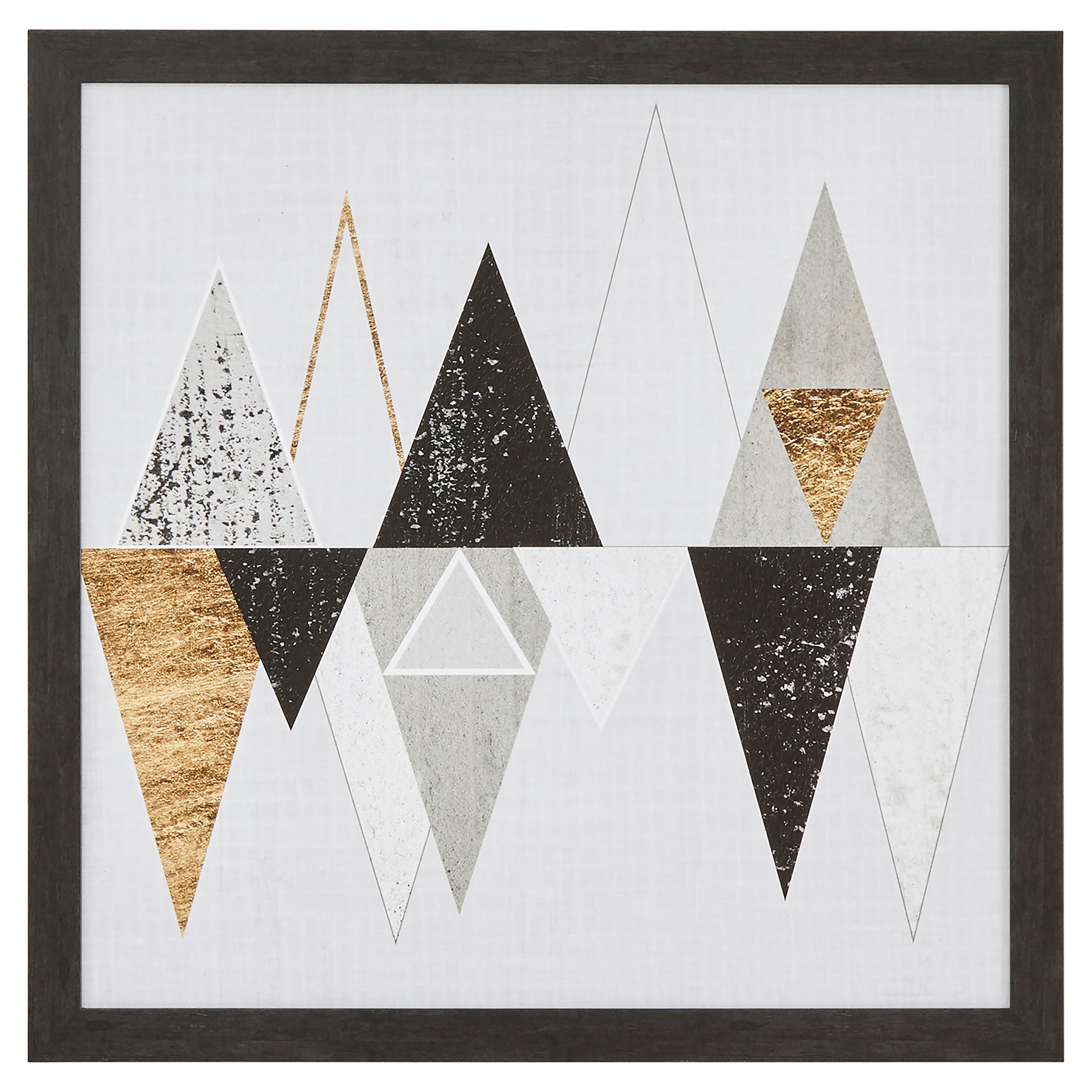 Amazon Brand – Rivet Abstract Geometric Triangles Wall Art Decor - 33" x 33" Frame, Black