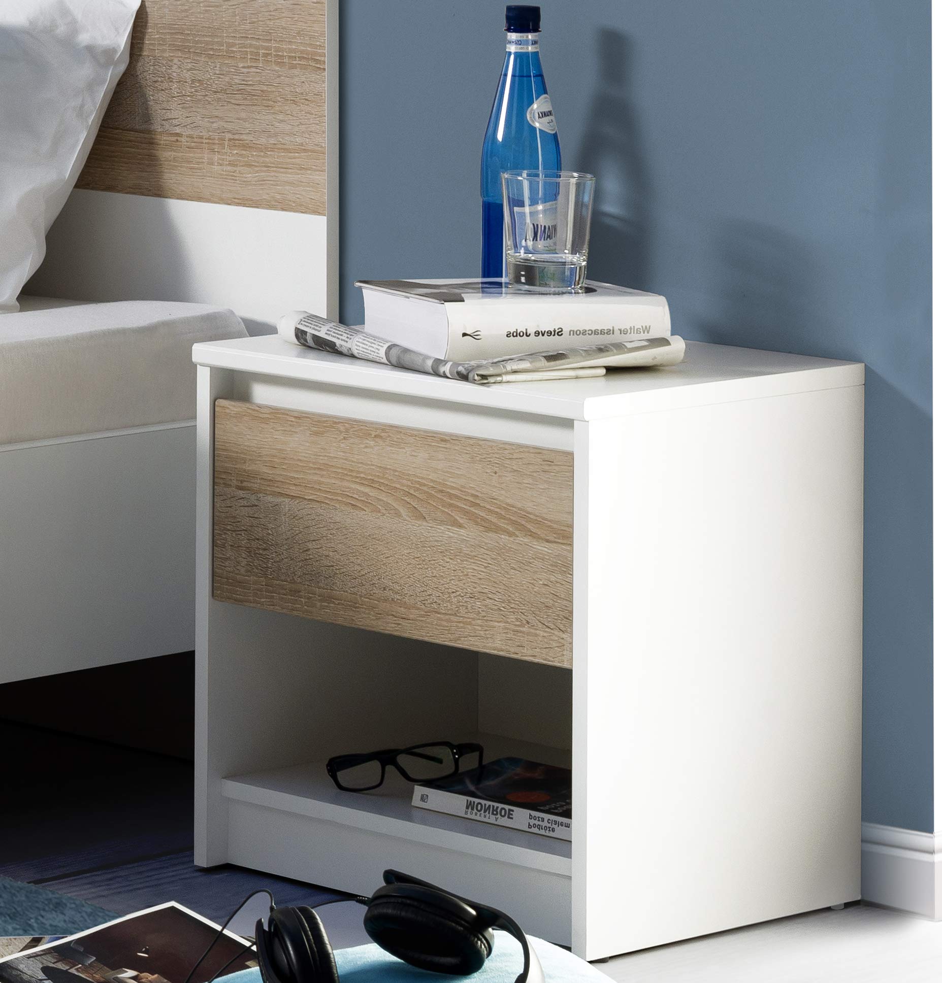 Amazon Marke - Movian Loue Nachttisch, 42 x 46 x 38 cm, Sanremo-Eiche