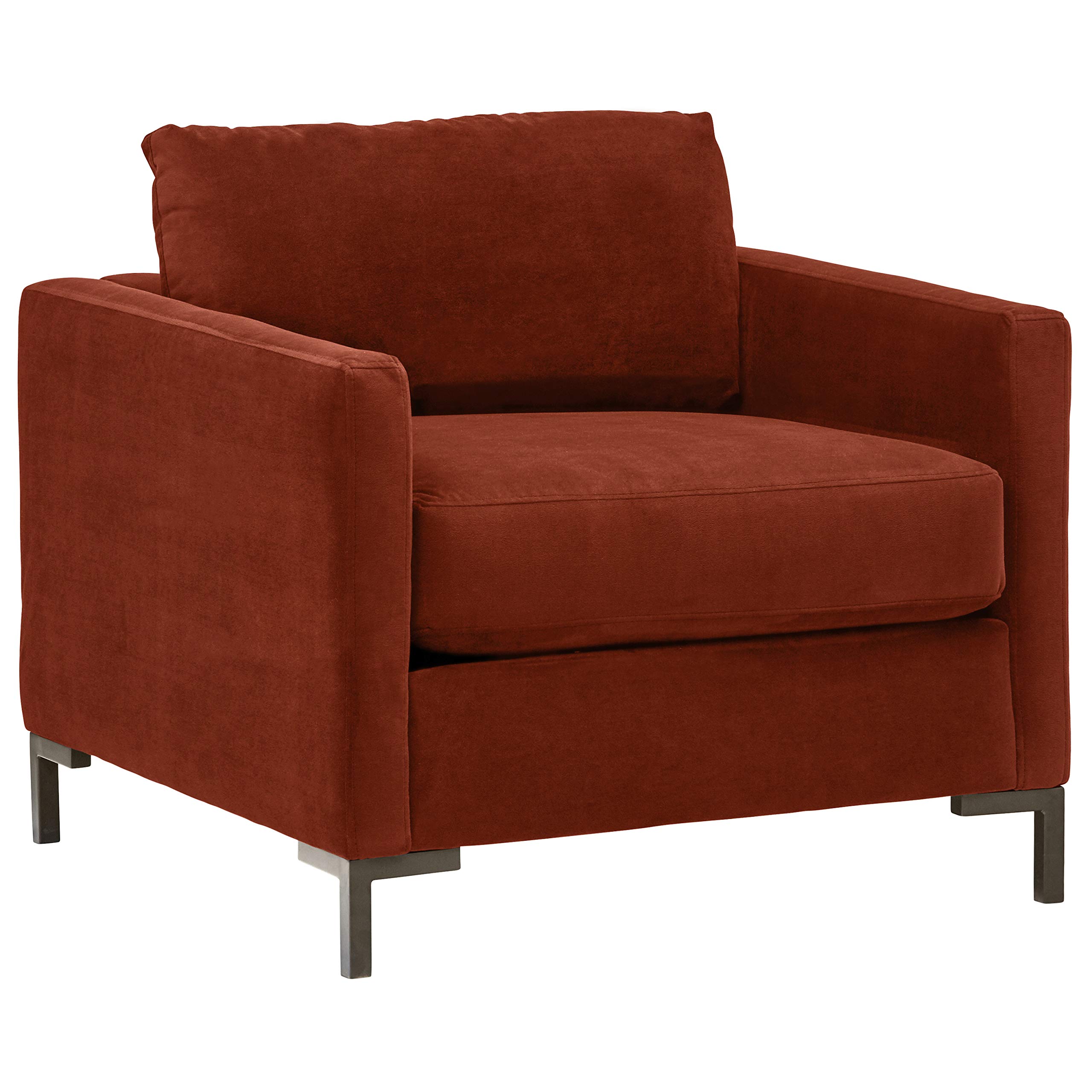 Amazon Brand – Rivet Edgewest Low Back Modern Accent Chair, 34"W, Rouge Red