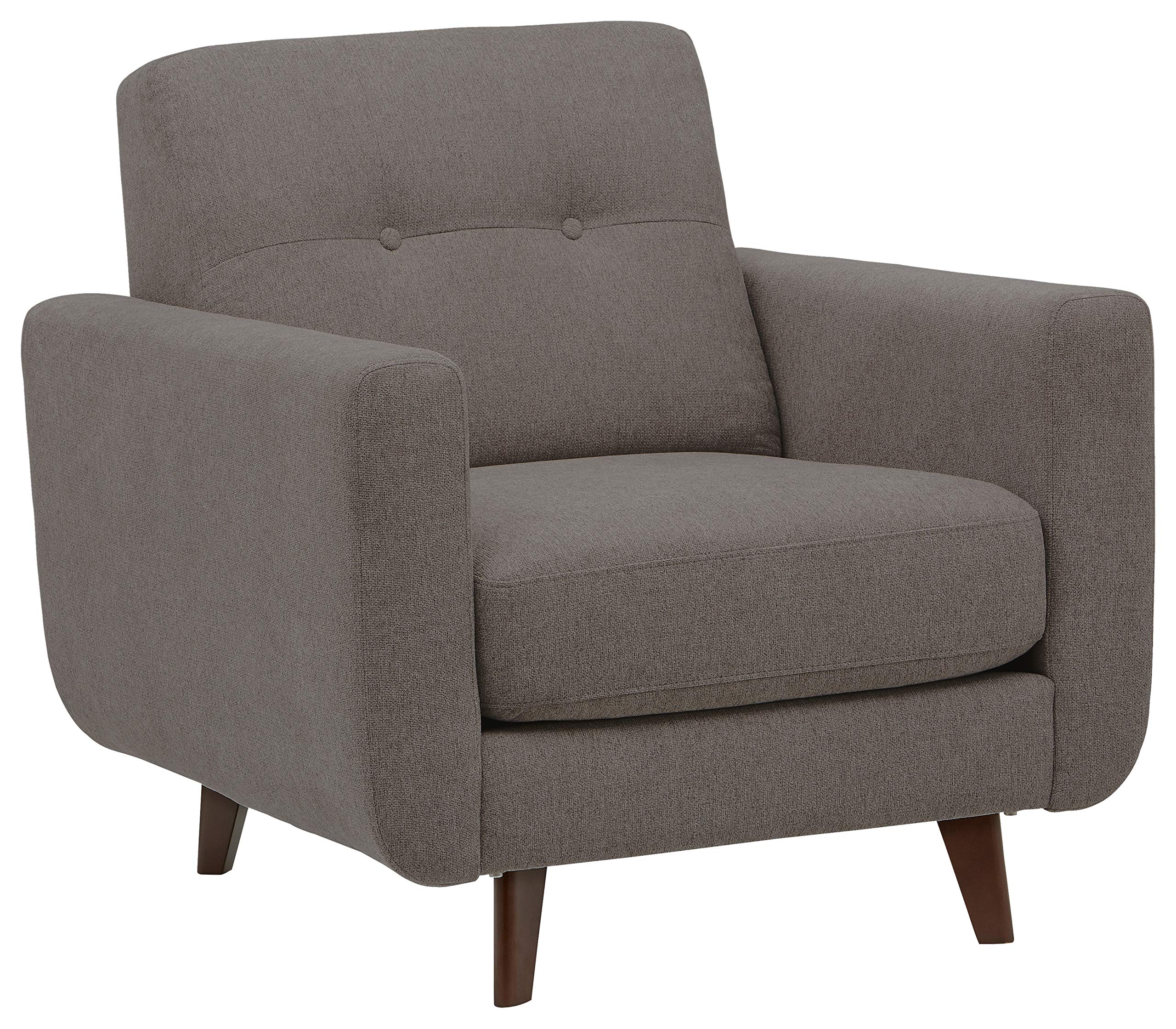 Amazon Brand – Rivet Sloane Mid-Century Modern Armchair with Tapered Legs, 32.7"W, Storm