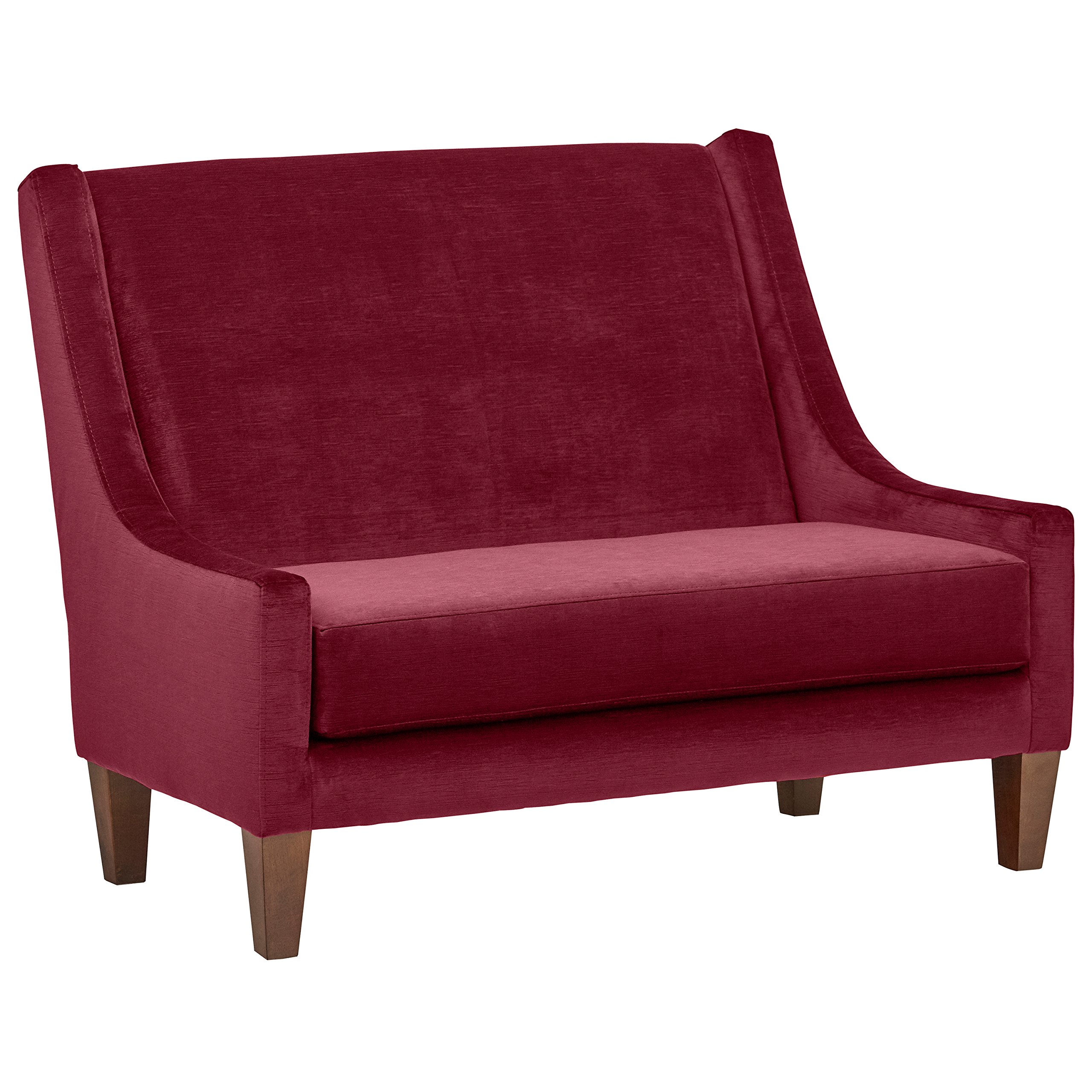 Amazon Brand – Stone & Beam St. Cloud Modern Armless Straight Back Settee, 49"W, Berry