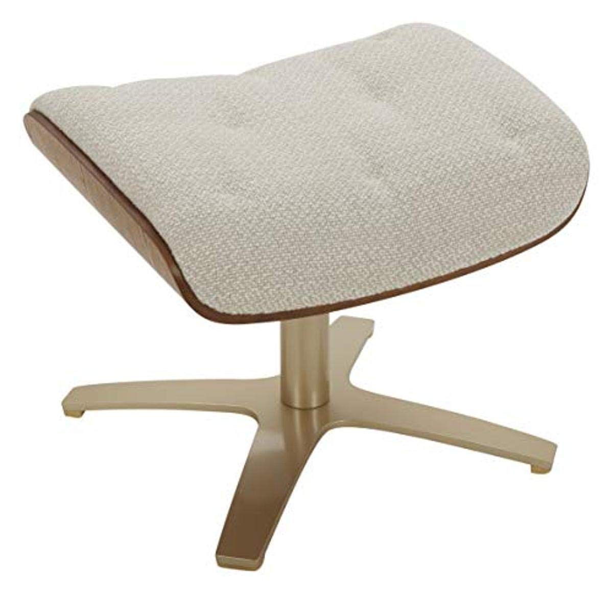 Amazon Brand – Rivet Olander Mid-Century Modern Ottoman with Self-Centering Swivel Base, 20.5"W, Stucco