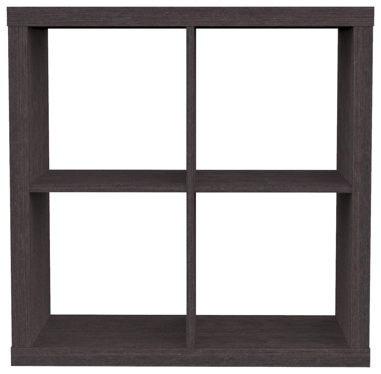 Furniture 247 2 Tier (4 Cube) Shelving Unit - Black Oak