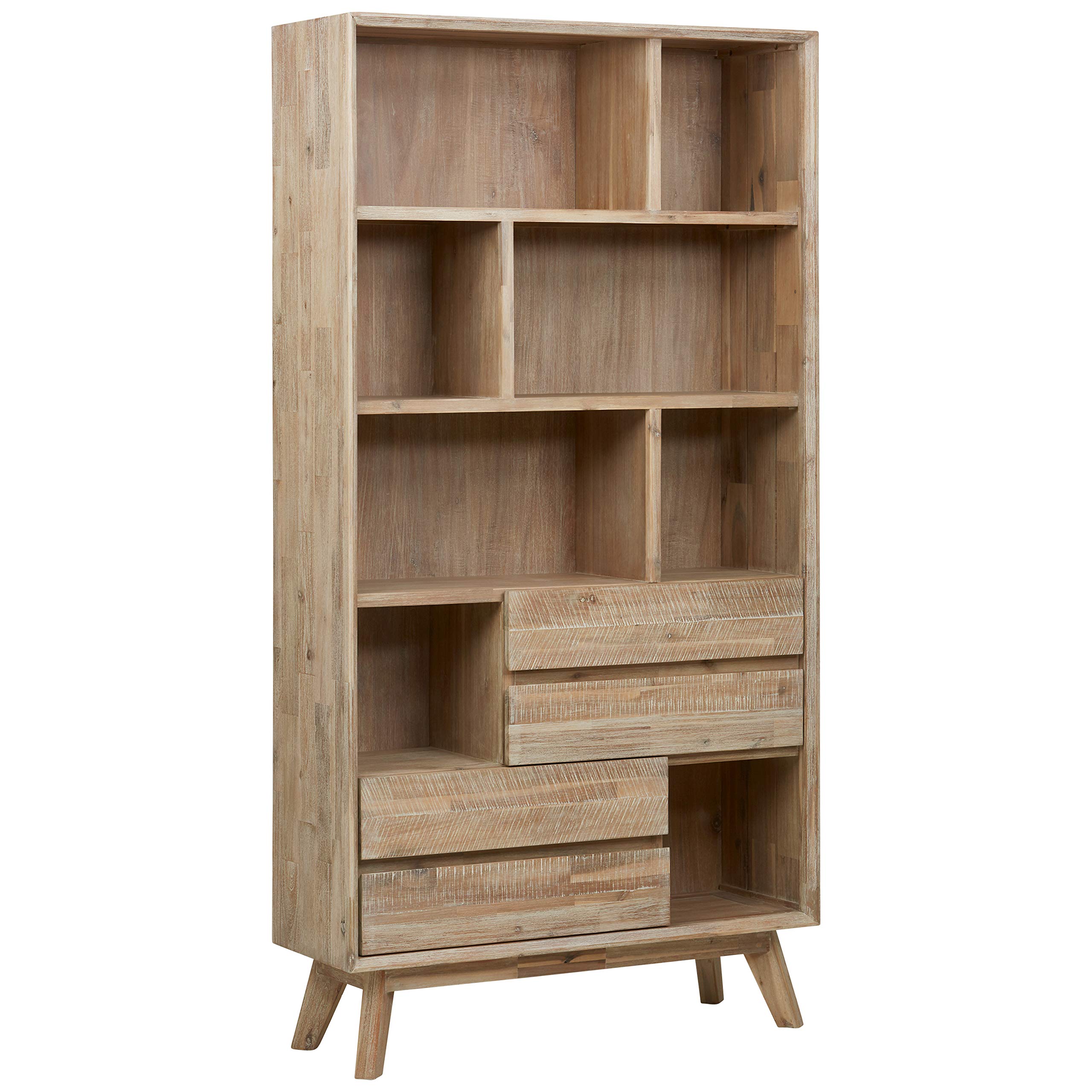 Stone & Beam Rylee Modern Bookcase 39.4"Wx76.8”H, Mixed Gray