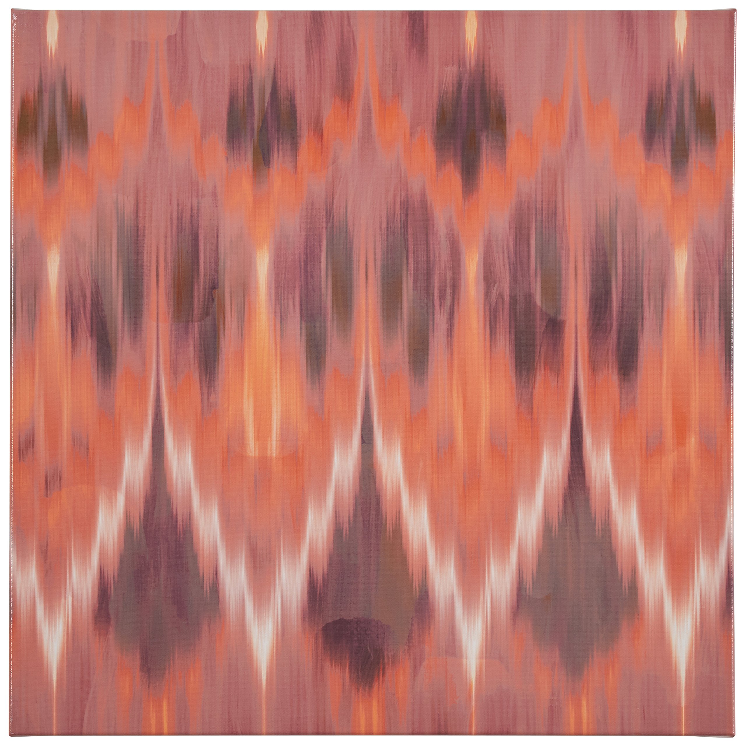 Amazon Brand – Stone & Beam Modern Coral Ikat-Inspired Print Wall Art on Canvas, 16" x 16"