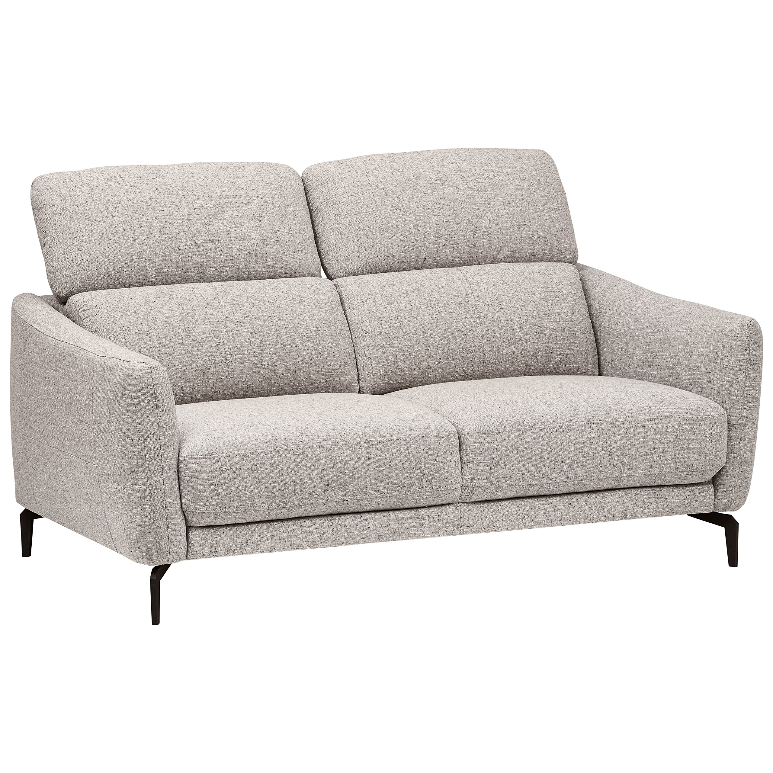 Amazon Brand – Rivet Kaden Mid-Century Modern Adjustable Headrest Loveseat Sofa, 61.8"W, Light Grey
