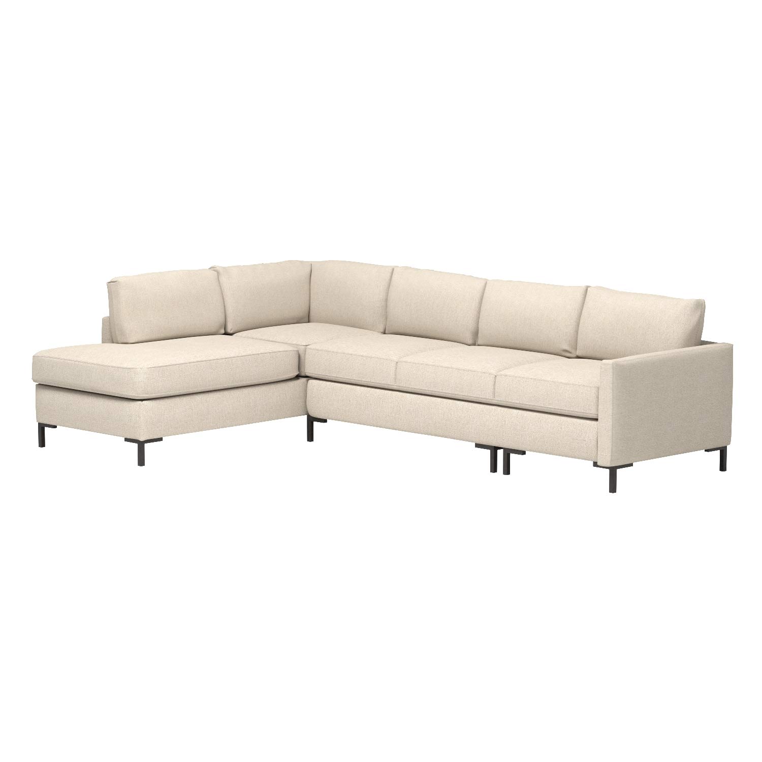 Amazon Brand – Rivet Edgewest Low Back Modern Left L-Sectional, 116"W, Beige