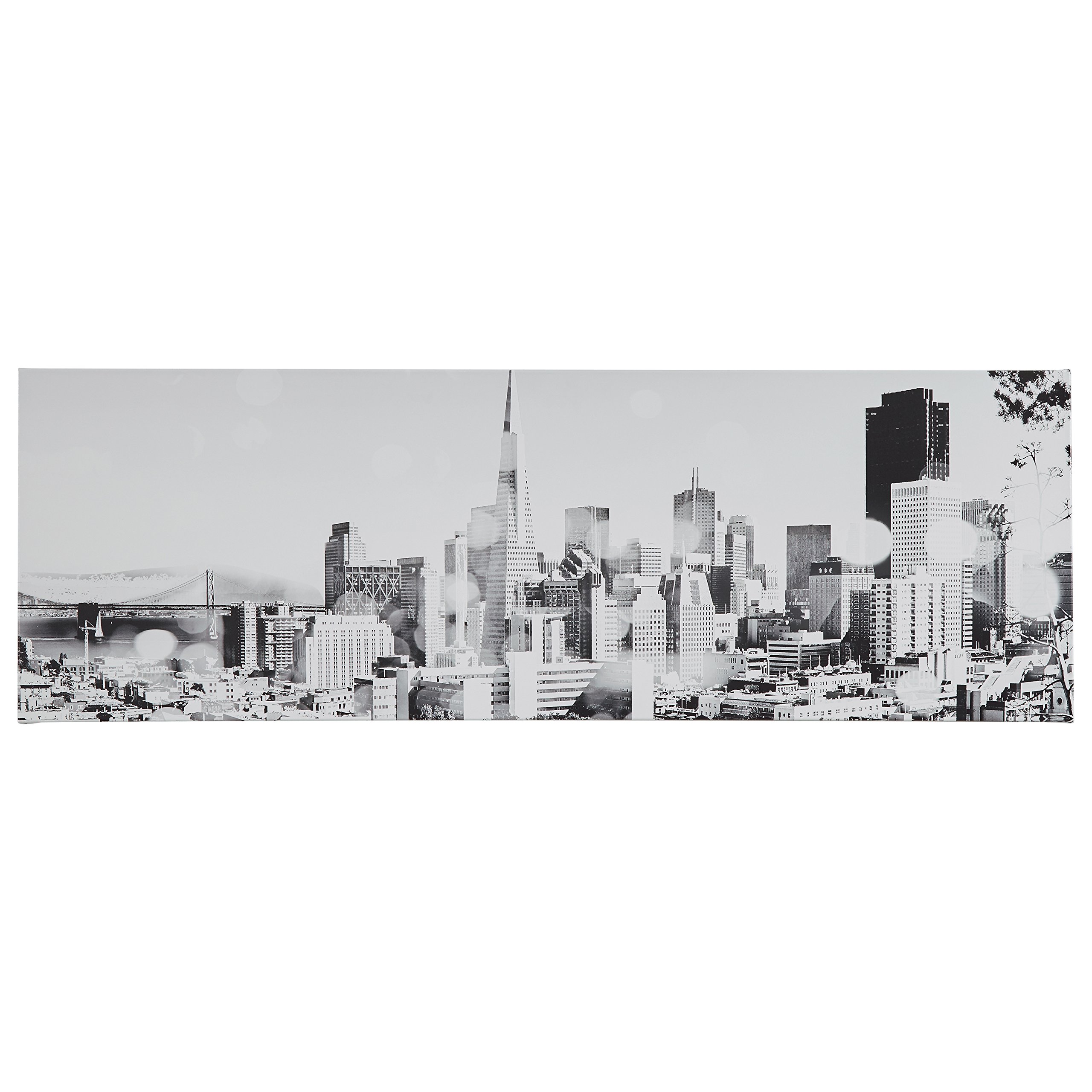 Amazon Brand – Rivet San Francisco Sun Flare in Black and White Canvas Print of San Francisco, 60" x 20"
