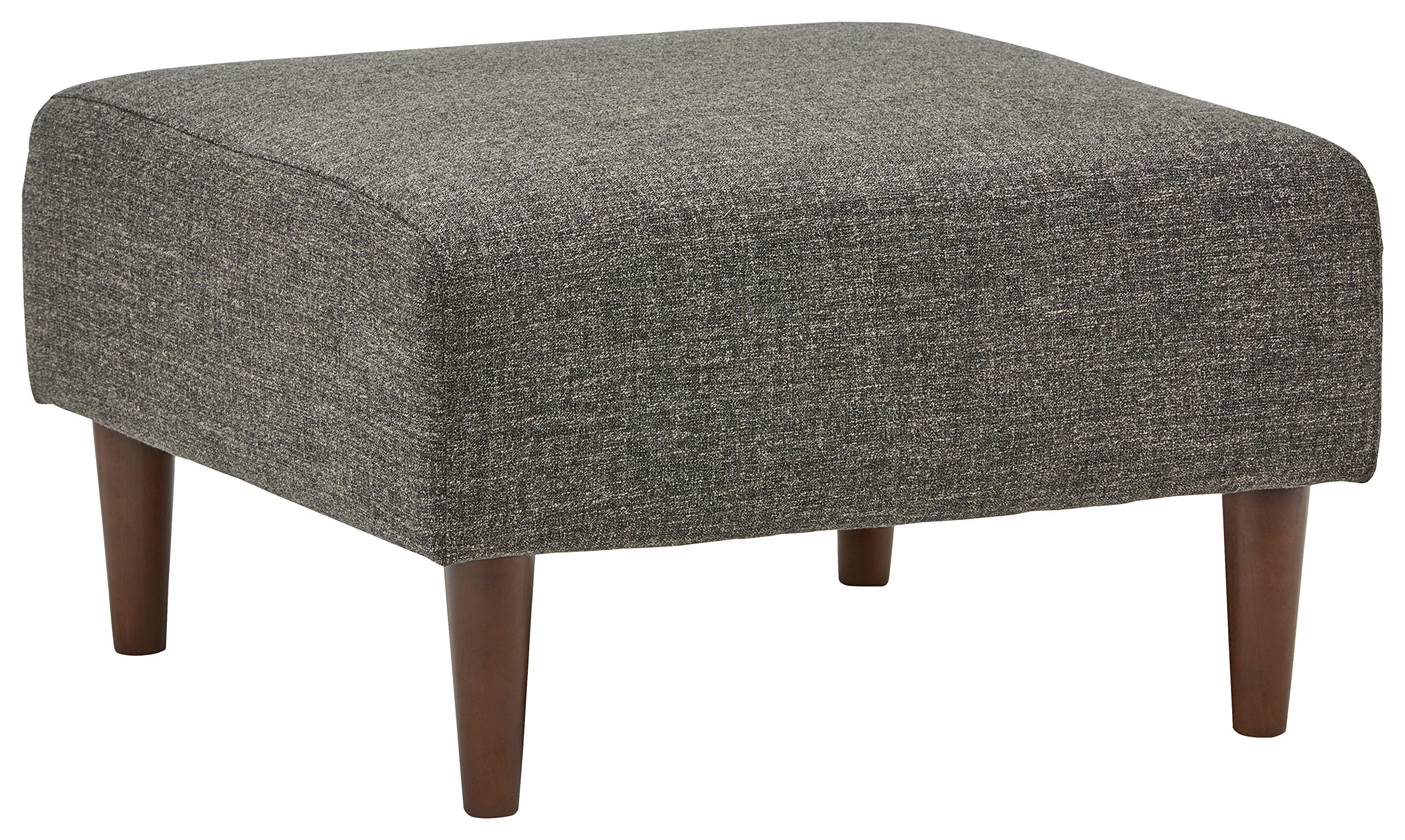 Amazon Brand – Rivet Ava Mid-Century Modern Upholstered Ottoman, 25.6"W, Dark Grey