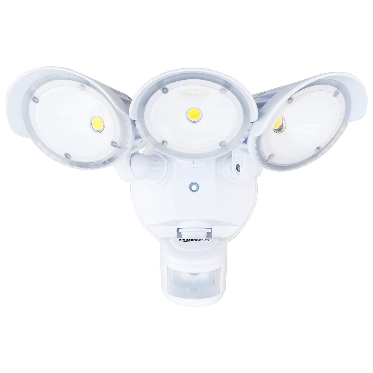 AmazonBasics 40W Waterproof LED Outdoor Motion Sensor Security Light with 3 Adjustable Metal Heads - 5000K Daylight, 3600 Lumen, ETL Certified