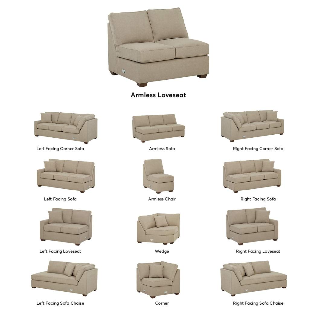 Amazon Brand – Stone & Beam Bagley Sectional Component, Armless Loveseat, Fabric, 44"W, Dove