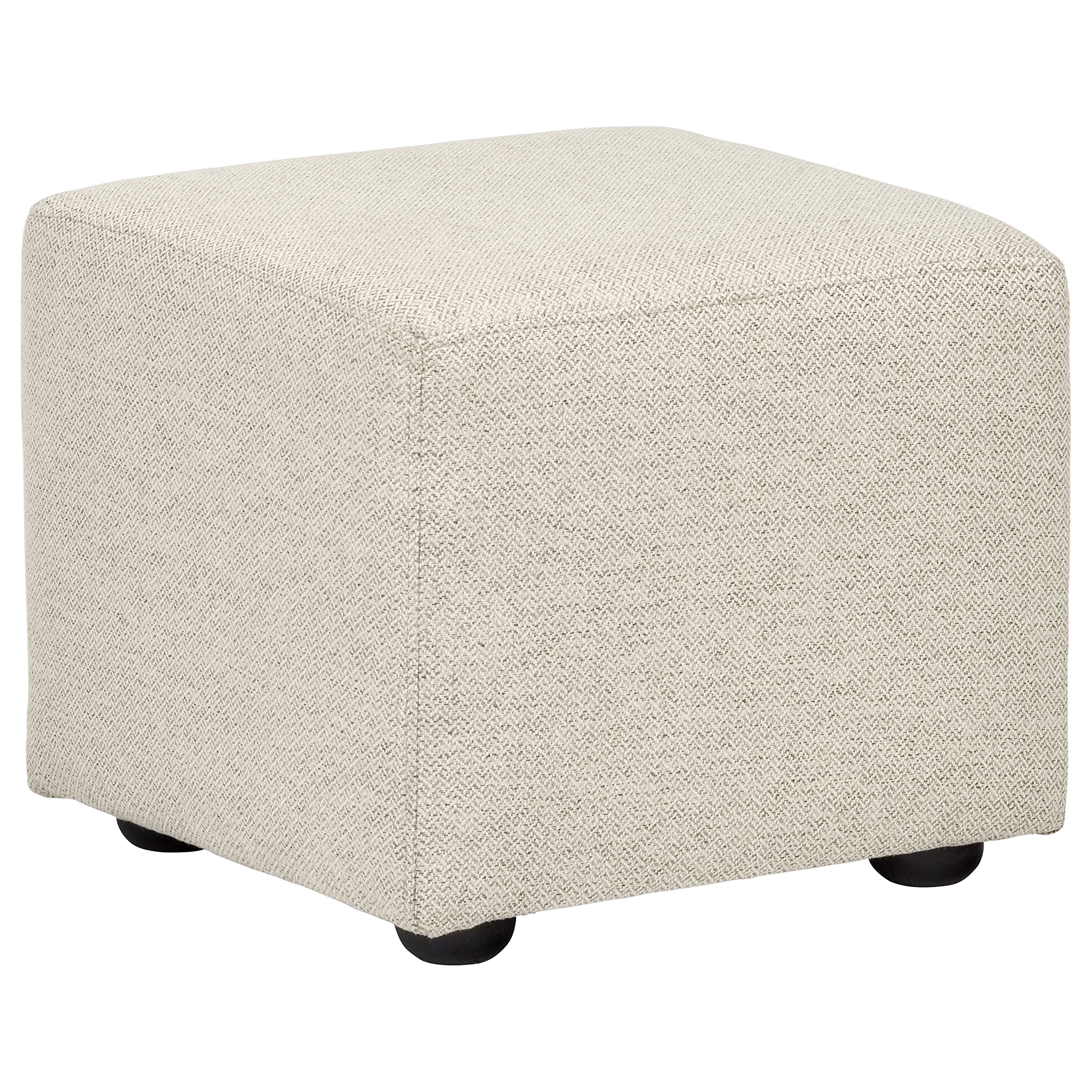 Amazon Brand – Rivet Modern Upholstered Cube Ottoman Pouf, 20"W, Platinum