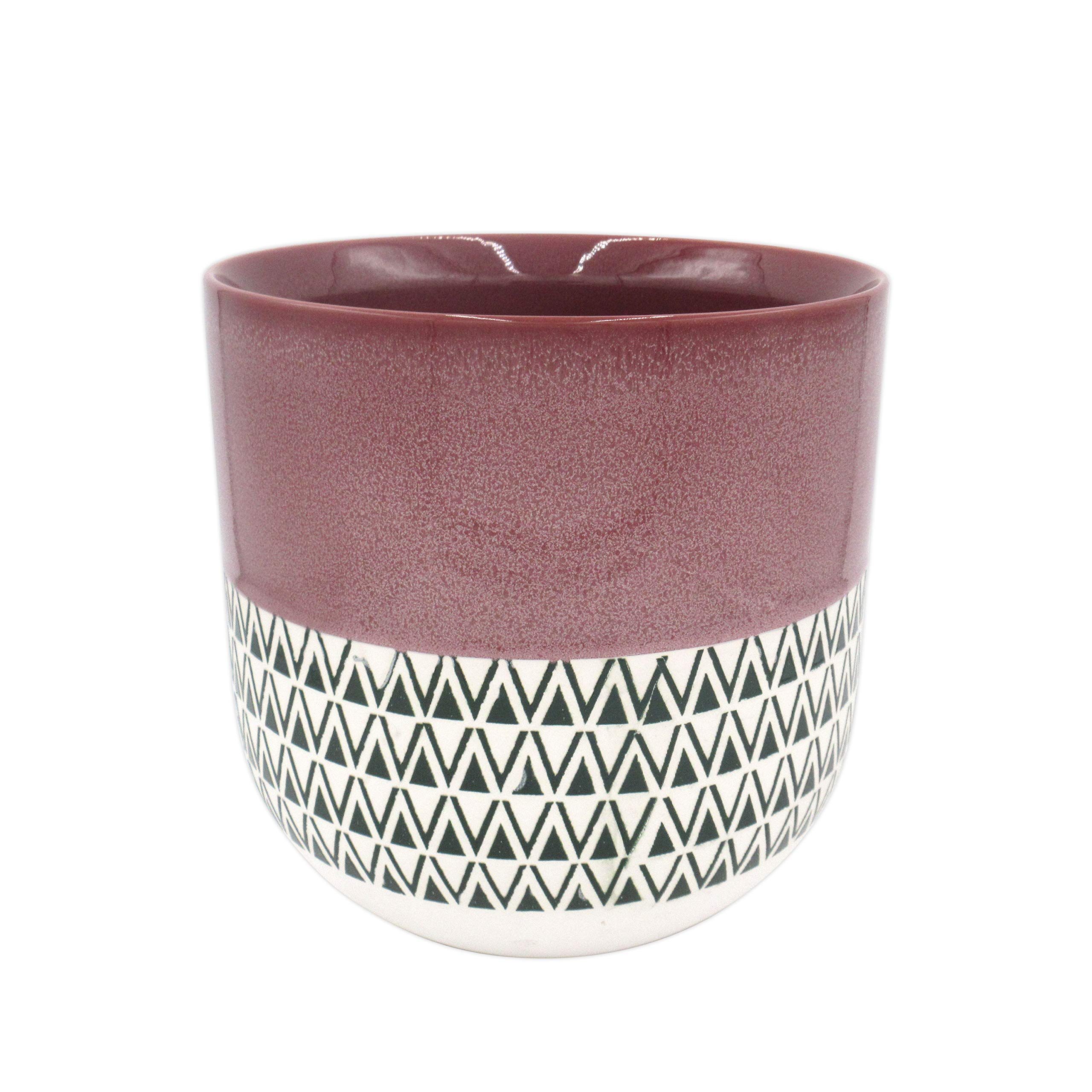 Amazon Brand – Stone & Beam Mid-Century Patterned Planter, 10.53"H, Berry Purple
