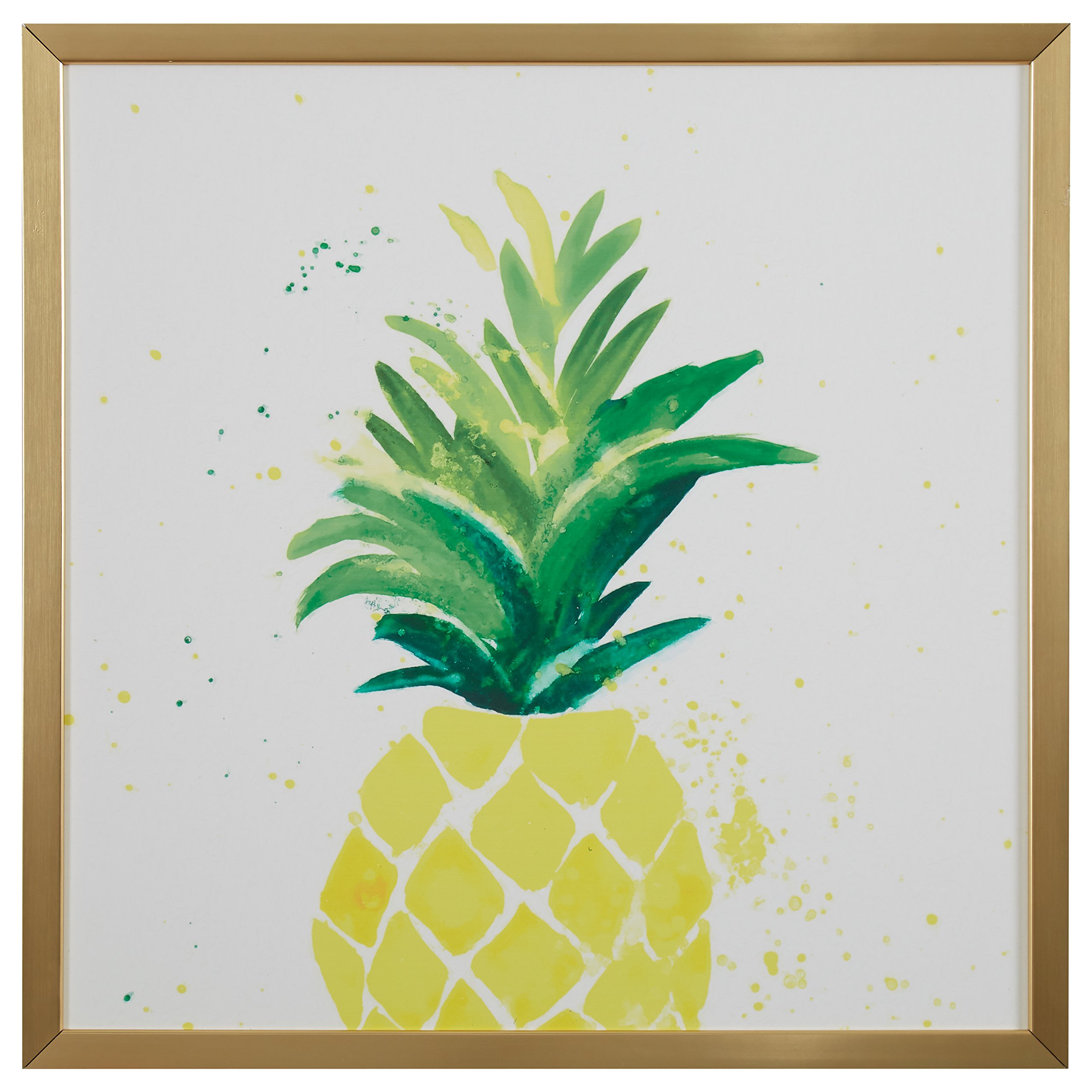 Amazon Brand – Rivet Pineapple Speck Print Wall Art in Gold Wood Frame, 30" x 30"