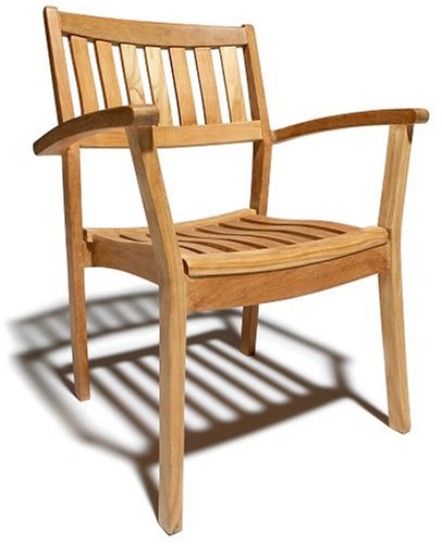 Strathwood Vashon Collection Teak Sleek Line Arm Chair, Set of 2