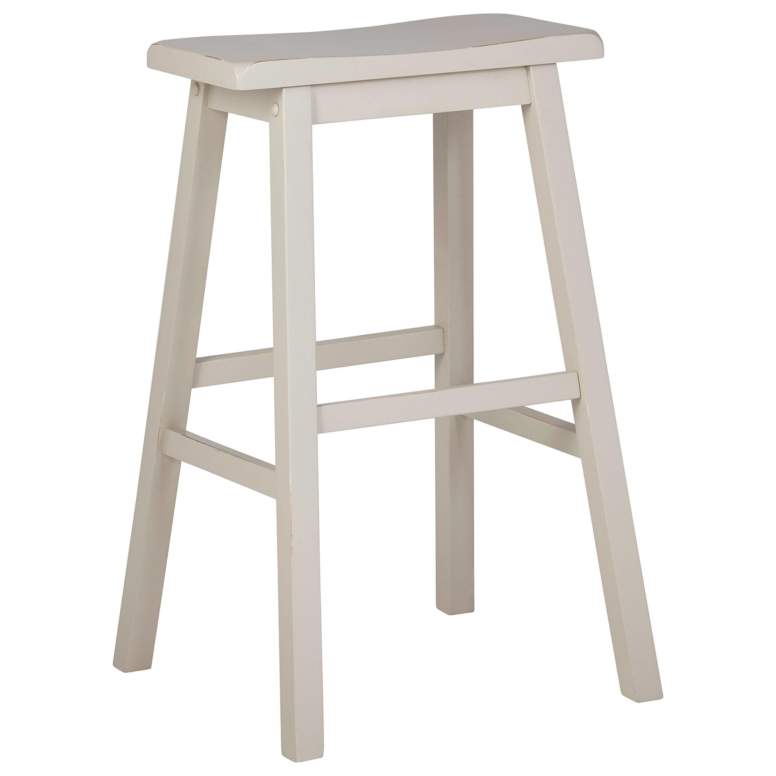 Amazon Brand – Stone & Beam Cottage Wood Bar Stool, 29"H, Creme White