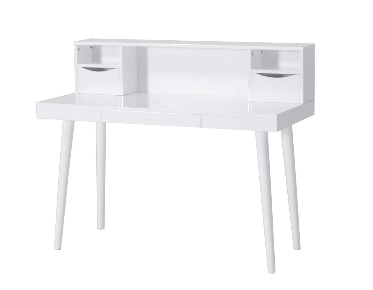 Amazon Brand – Stone & Beam Contemporary Desk, 47.2"W, Wood with High-Gloss White Accents