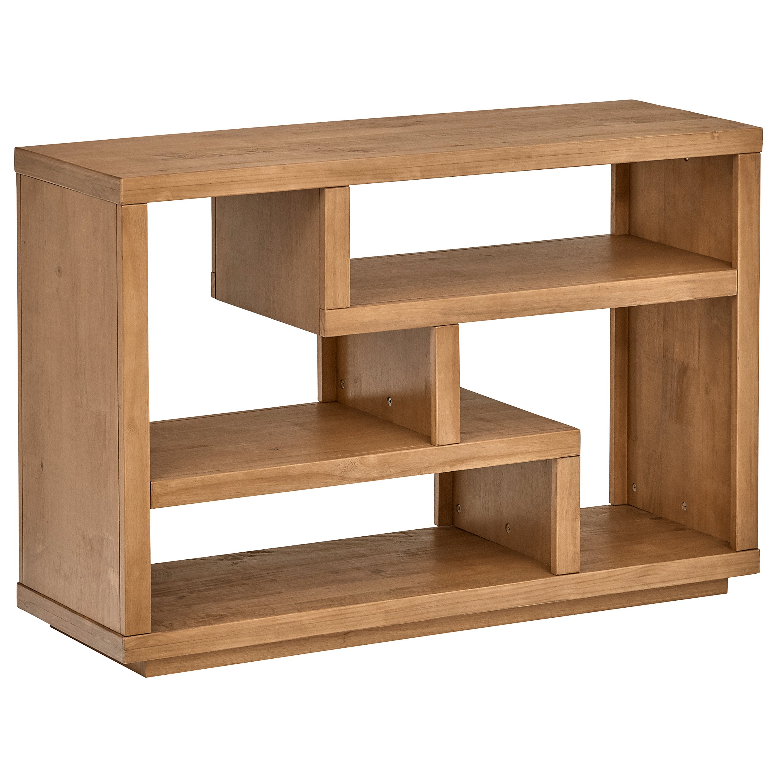 Amazon Brand – Rivet Eastport Modern Industrial Entertainment Center Bookcase Table, 45.7"L, Oak