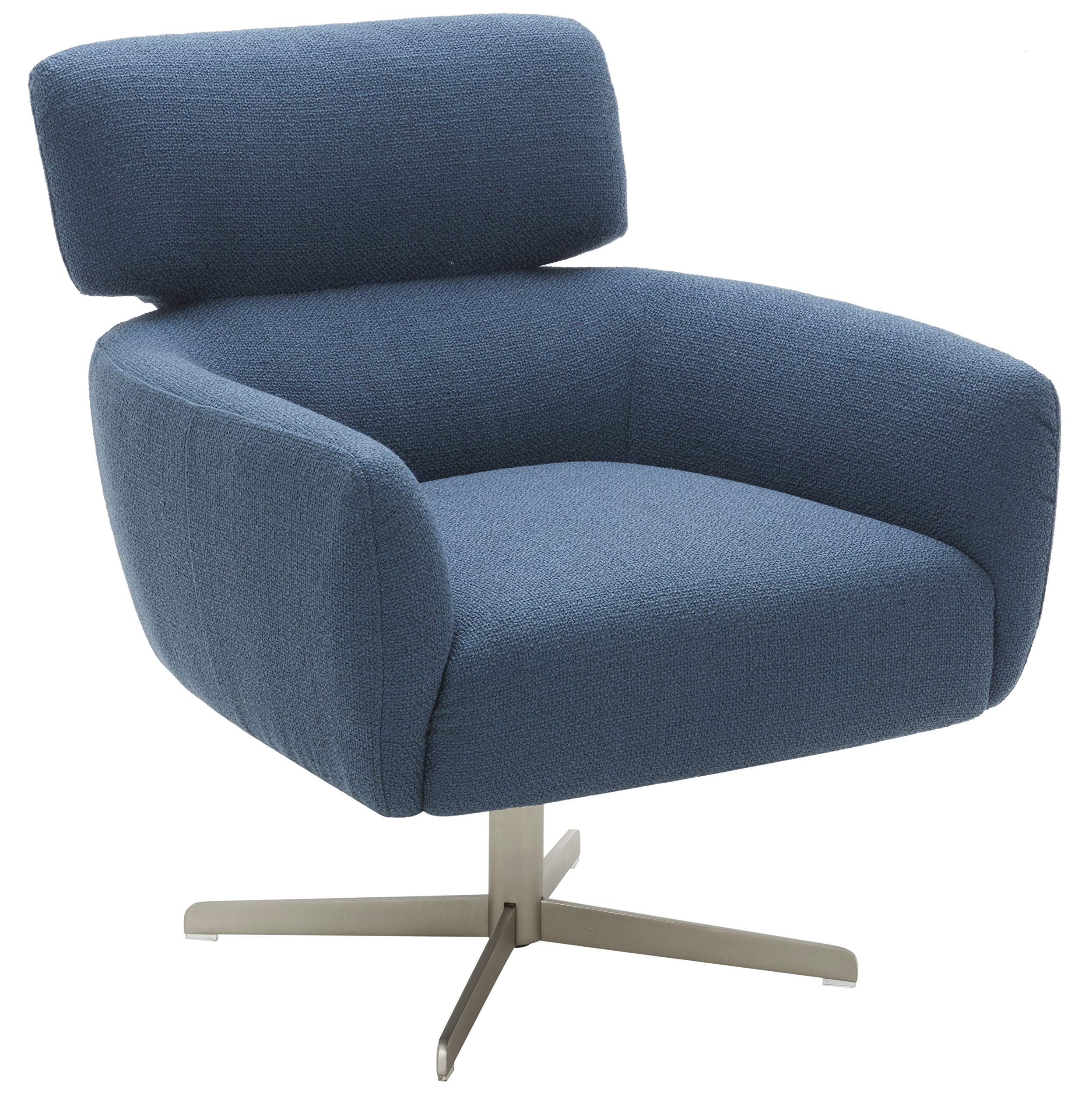 Amazon Brand – Rivet Adrienne Swivel-Base Contemporary Living Room Chair, 29"W, Fabric, Cadet
