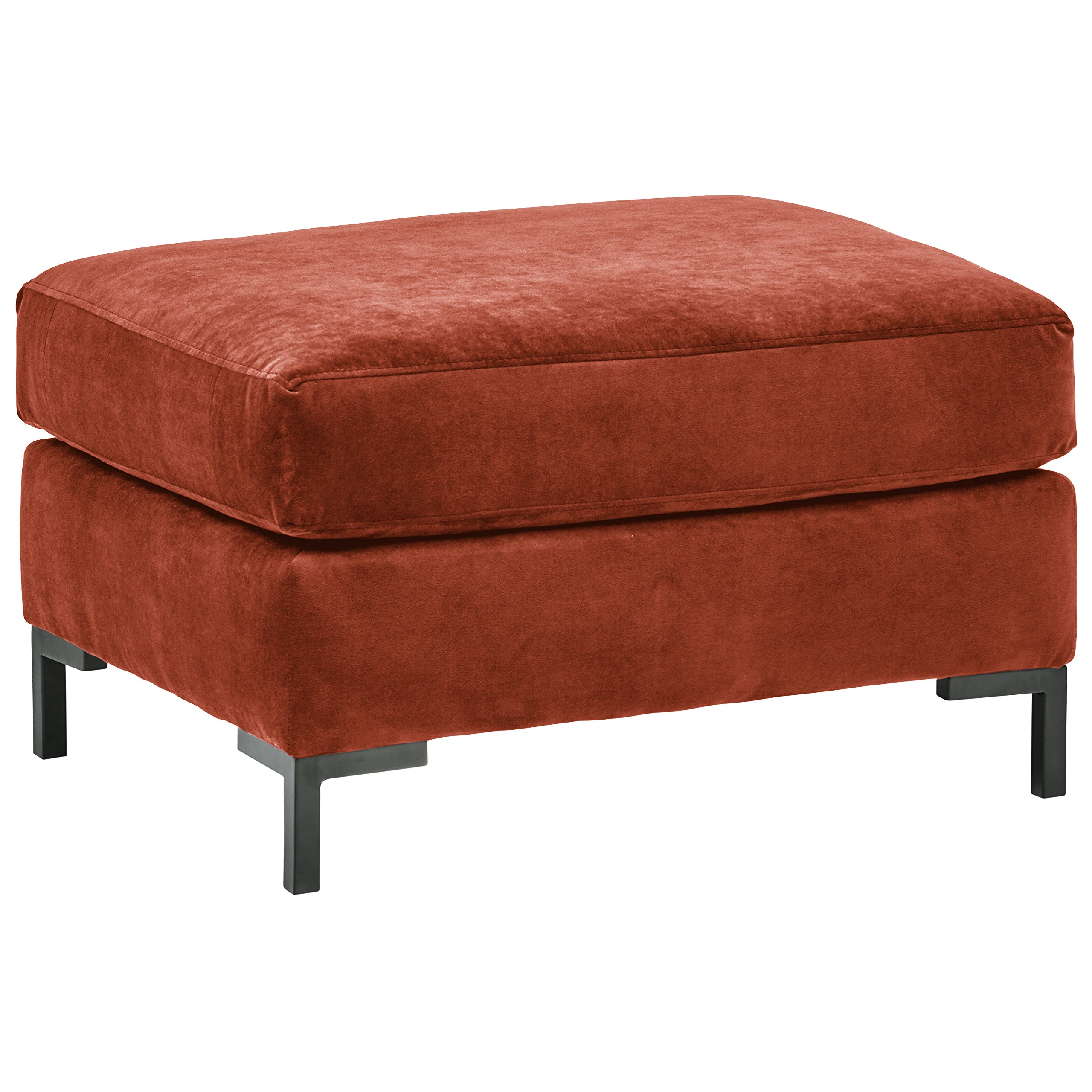 Amazon Brand – Rivet Edgewest Modern Ottoman, 32"W, Rouge Red