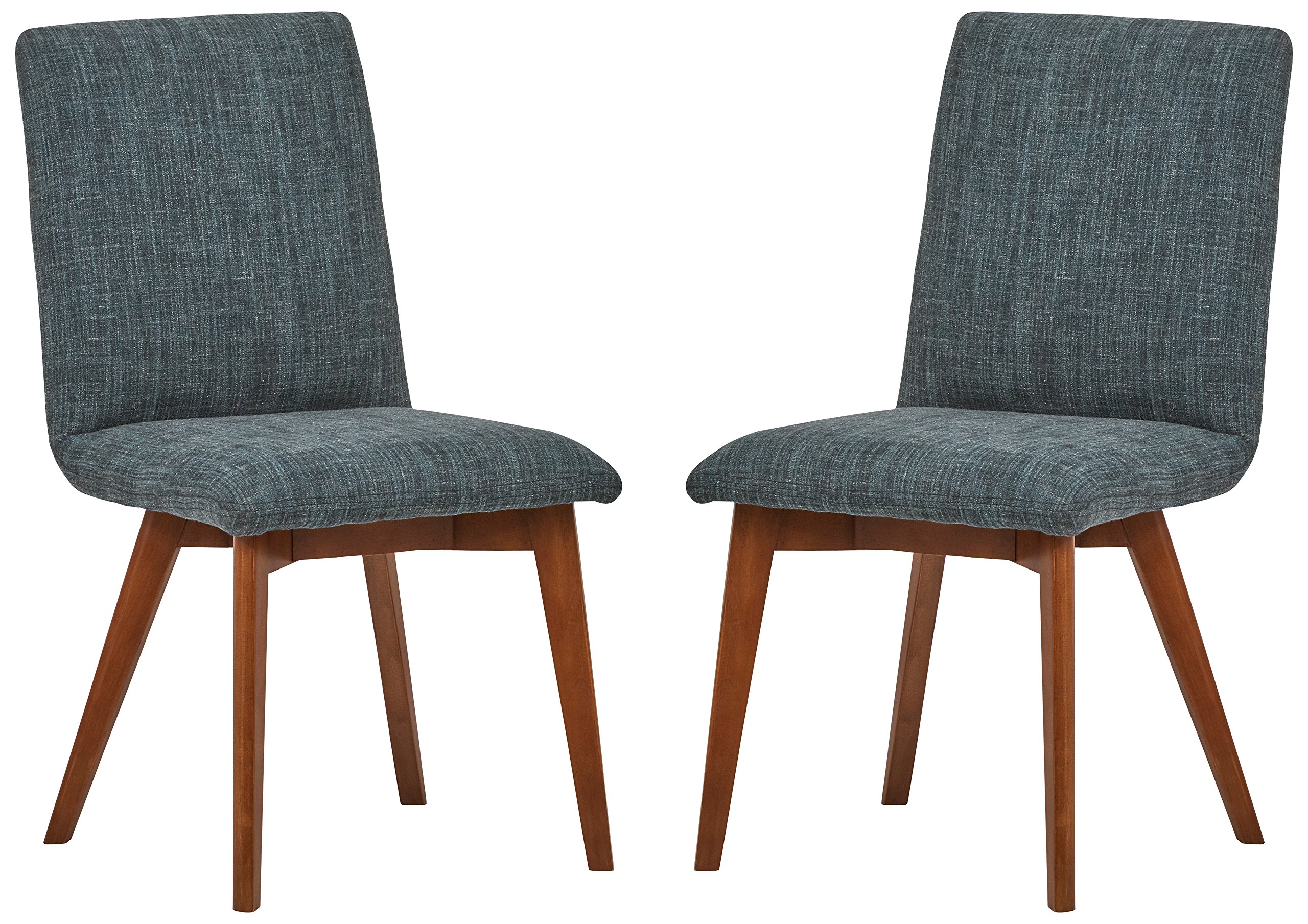 Amazon Brand – Rivet Ricky Mid-Century Modern Set of 2 Kitchen Dining Room Table Chairs, 37 Inch Height, Marine Blue