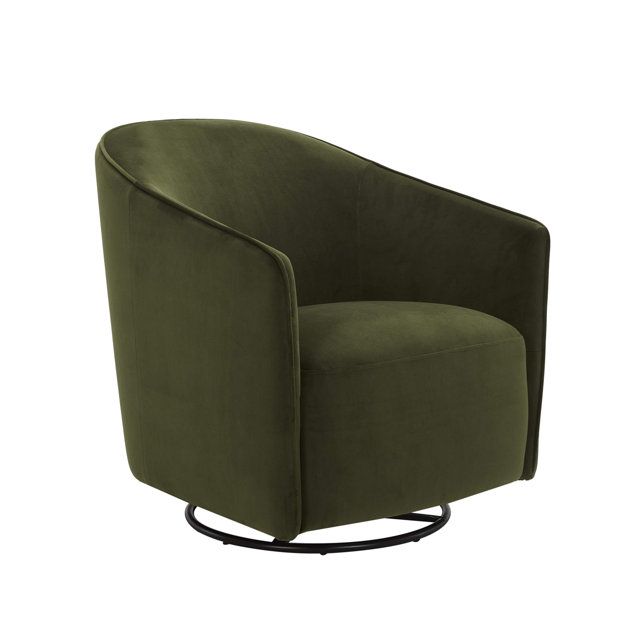 Amazon Brand – Rivet Stowell Modern Low-Profile Glider Chair with Sloping Back and Arms, 29.5"W, Velvet Forest