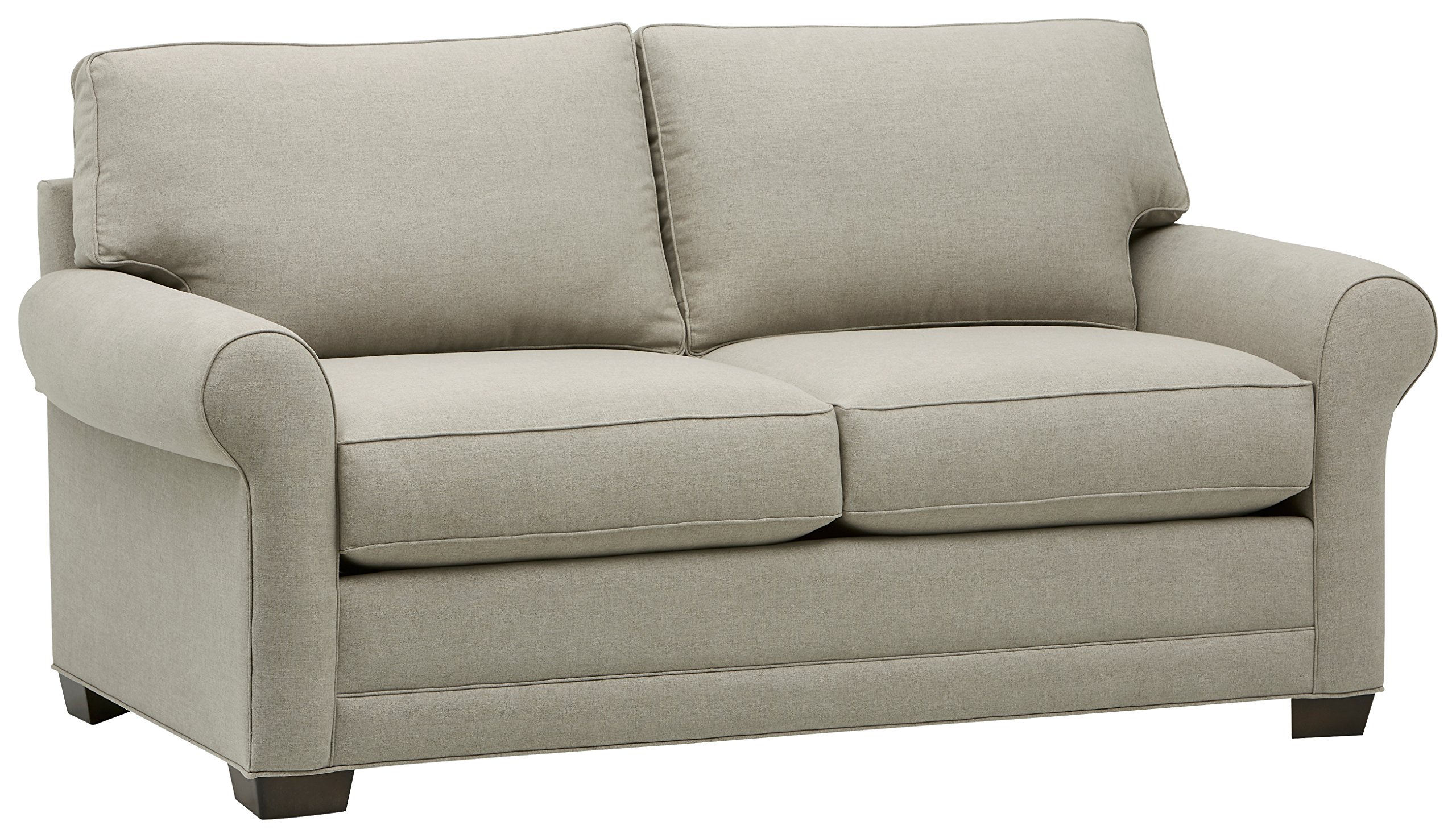 Amazon Brand – Stone & Beam Kristin Round Arm Performance Fabric Loveseat Sofa Couch, 76"W, Stone